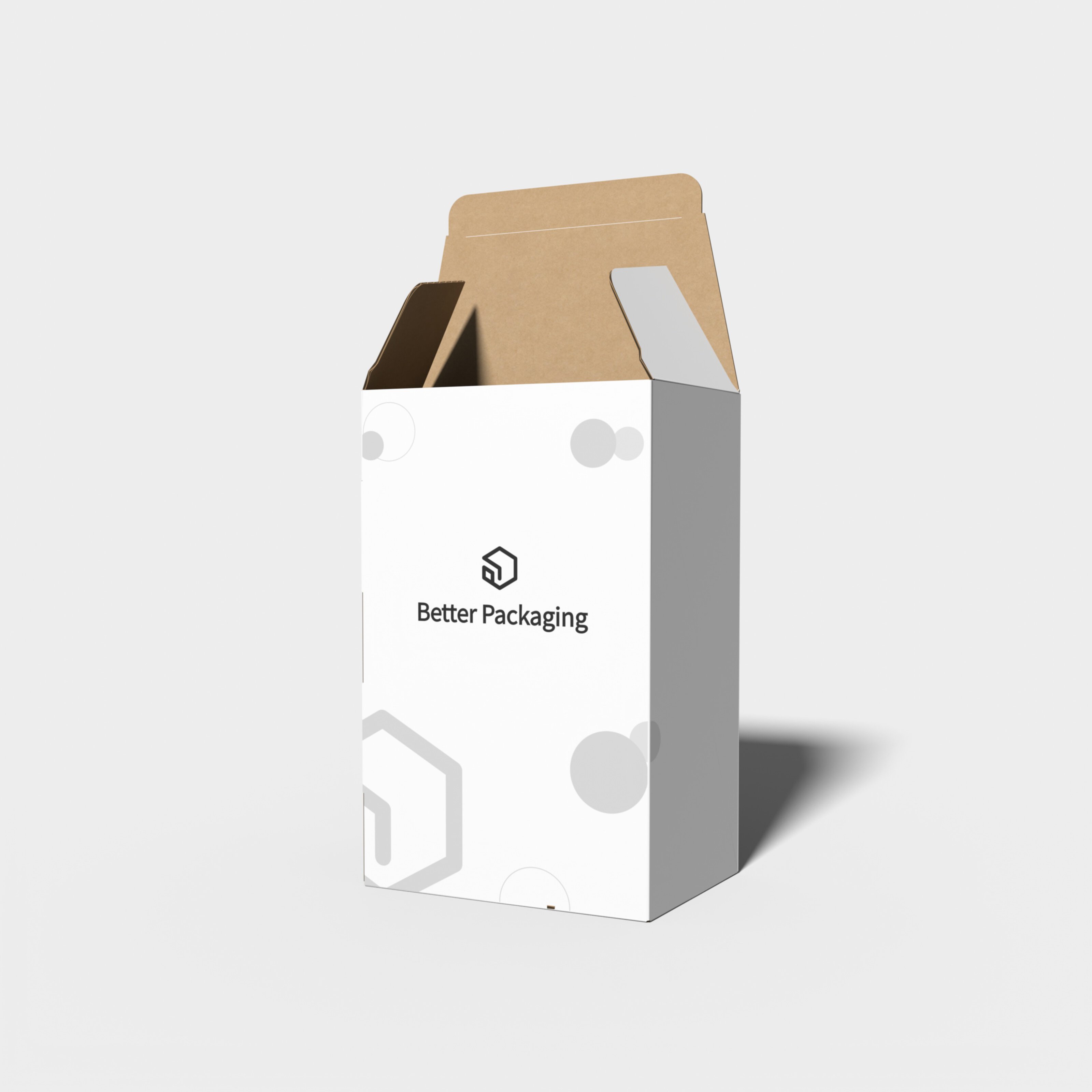 Tuck end boxes back open ladder-type — White paperboard