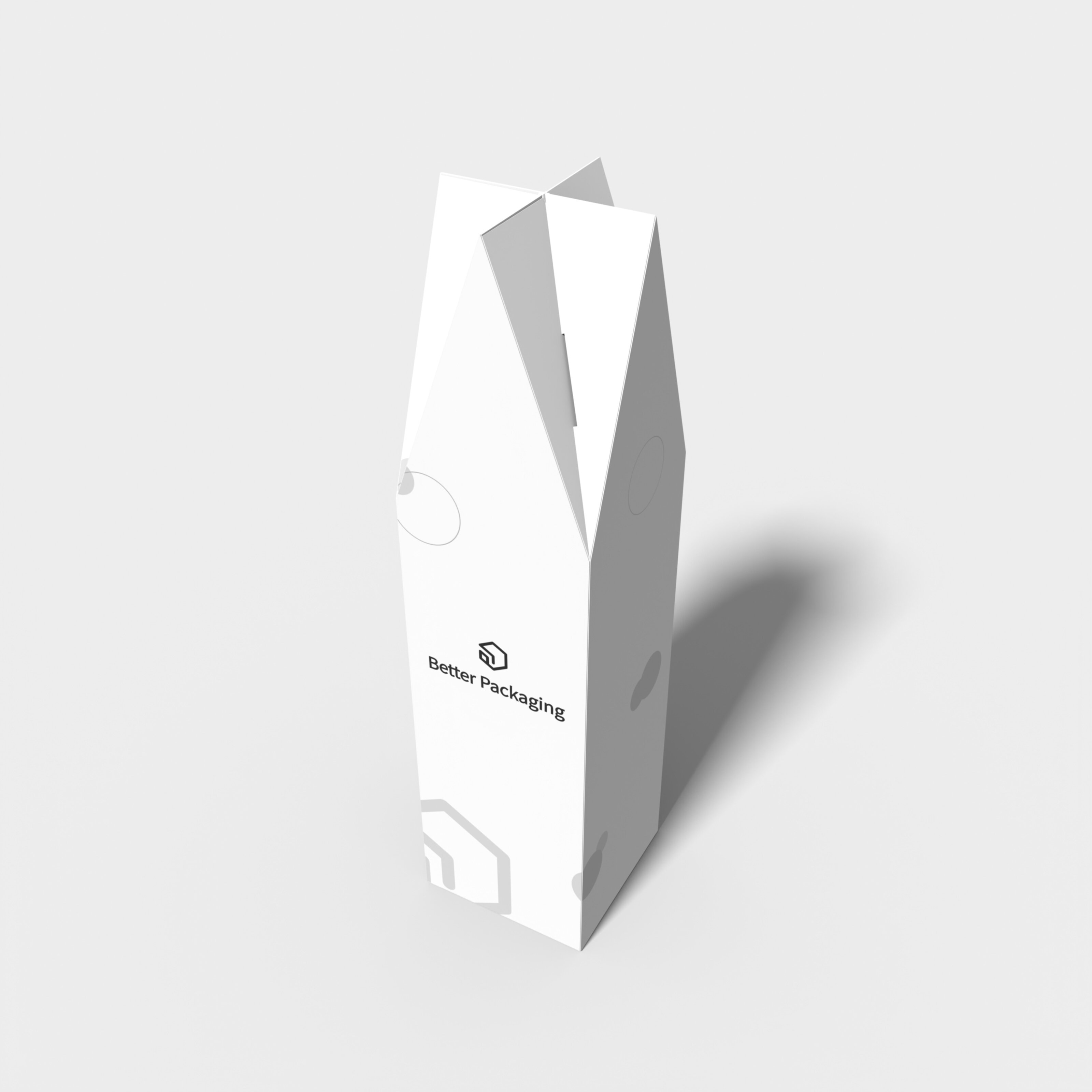 Tuck end box variations bell tower roof bottom insert boxes — White paperboard