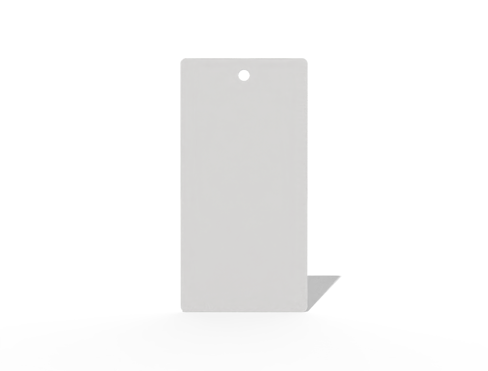 Rectangular clothing tag — White paperboard