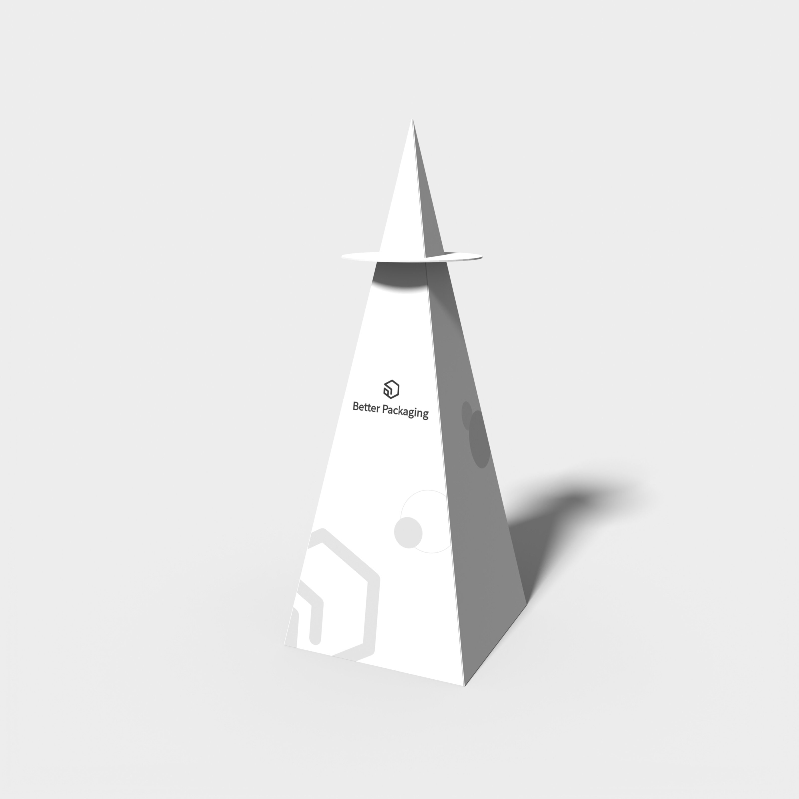 Polygonal boxes pyramid paper — White paperboard