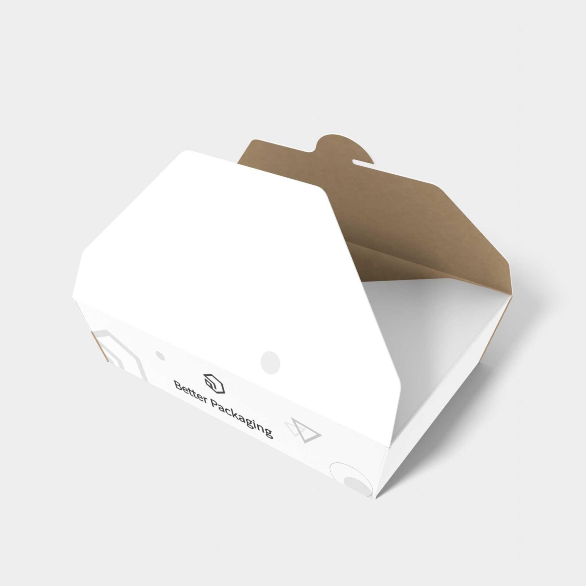 Maqueta de caja de bandeja de alimentos — White paperboard