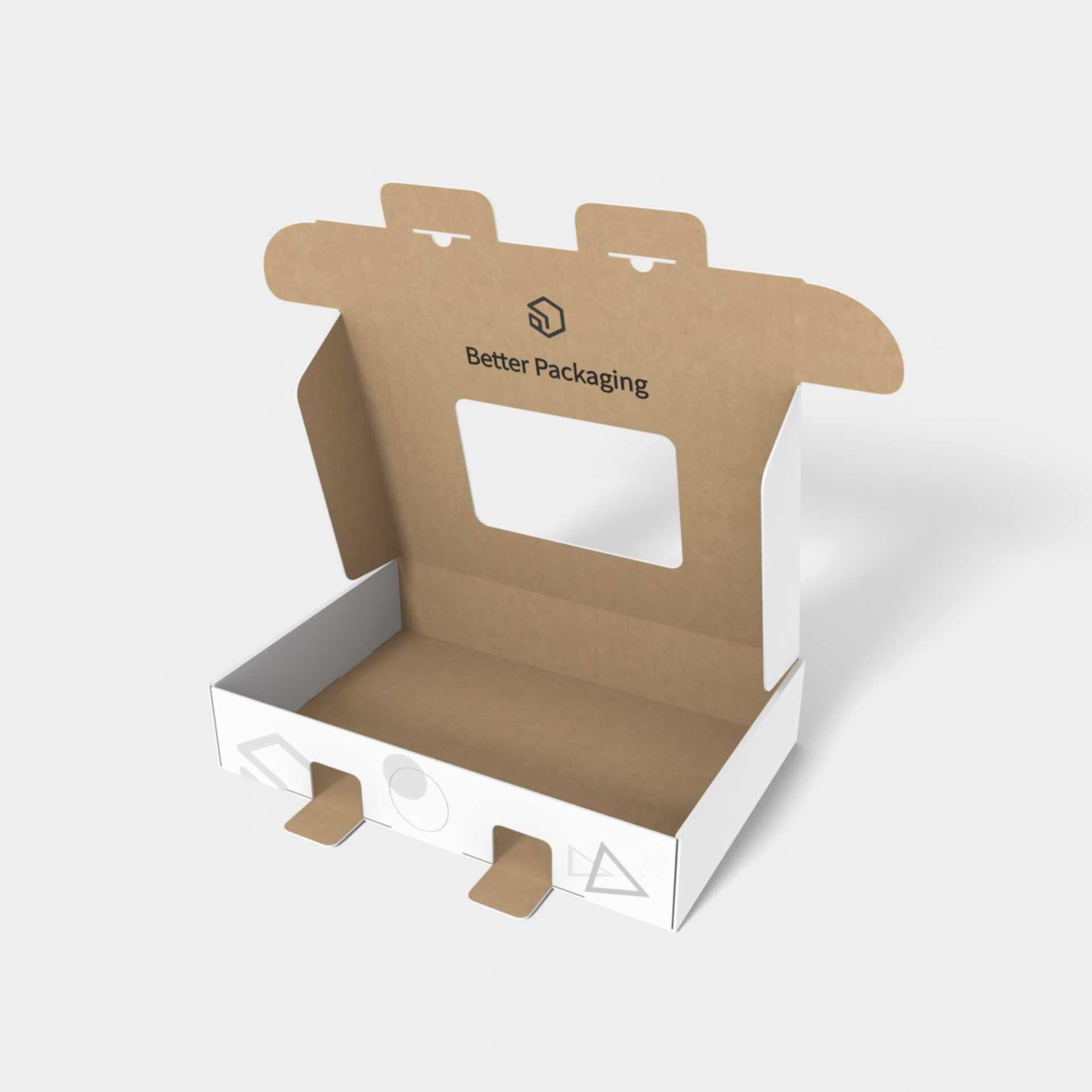 Mailer boxes window display double lock — Corrugated board