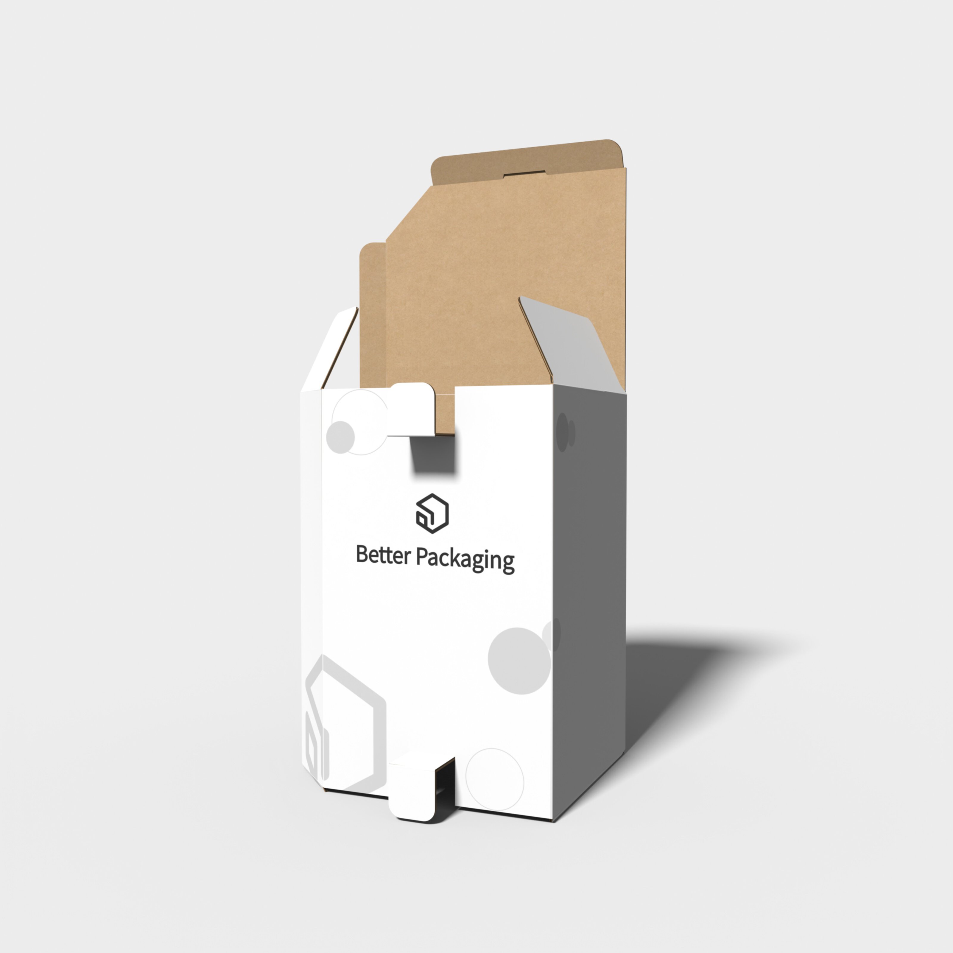 Polygonal boxes pentagon snap lock — White paperboard