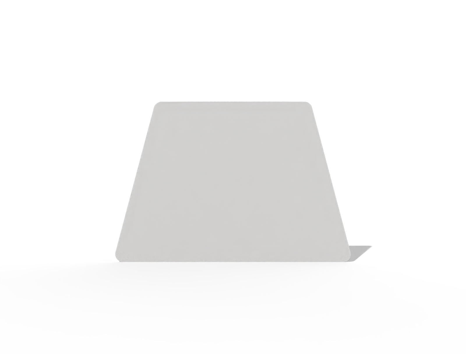 Trapezoidal card — White paperboard