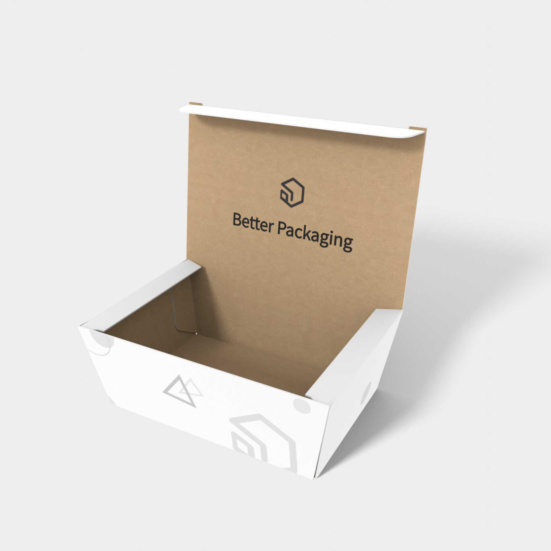 Flip top boxes diagonal lock box lock-top — White paperboard