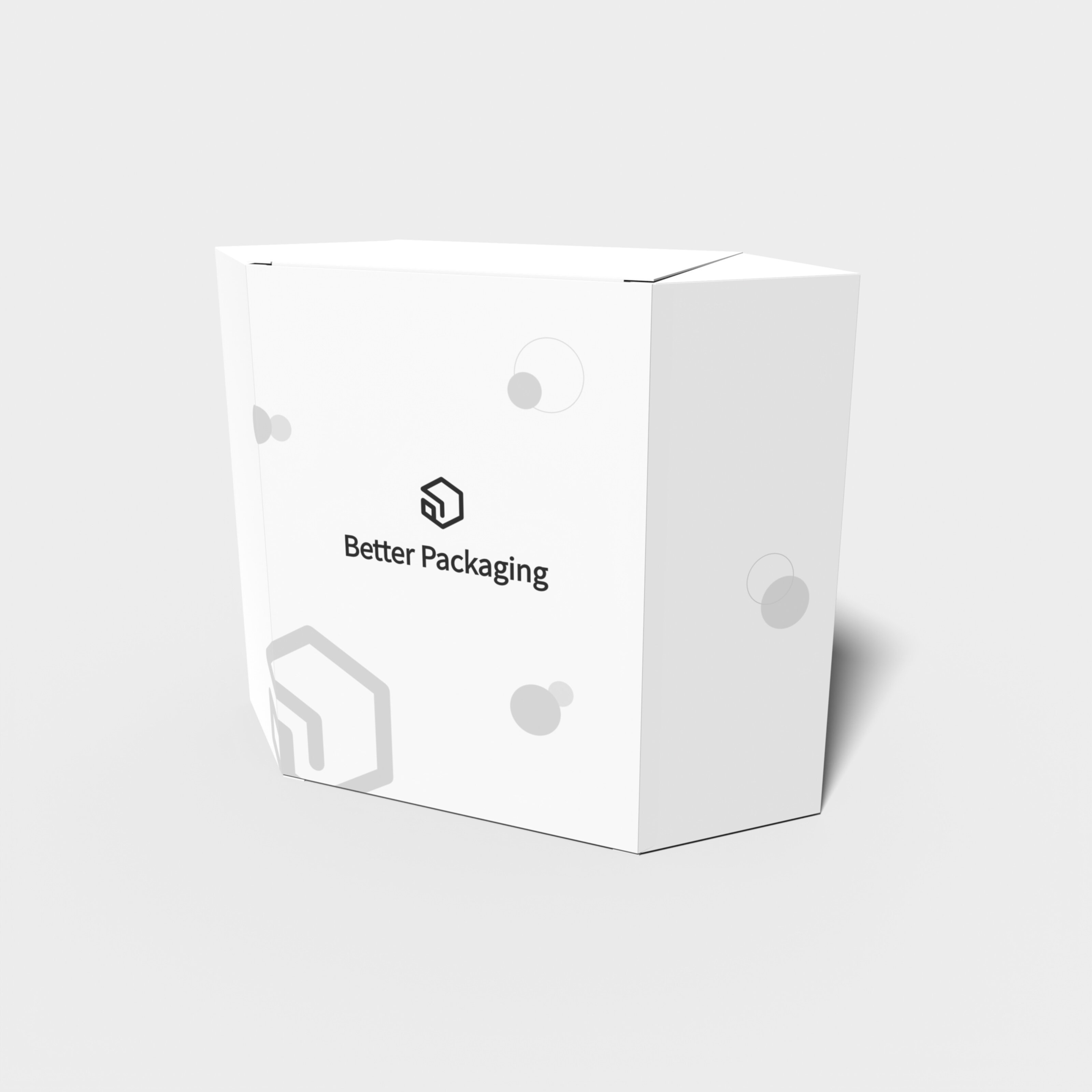 Tuck end boxes variations back open hexagonal — White paperboard