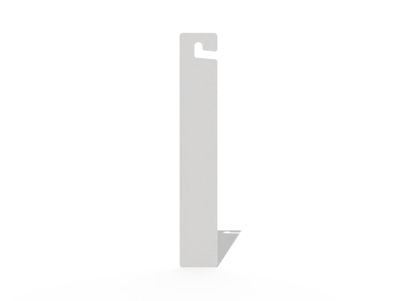 Rectangle hang tag with hook — White paperboard