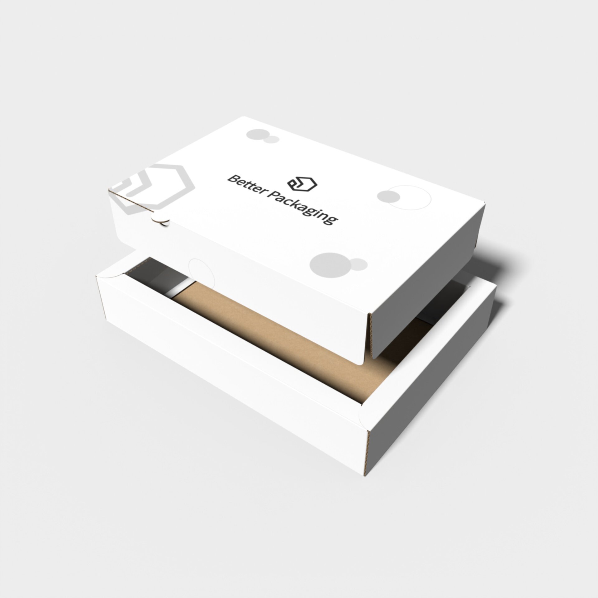 Tray boxes buffers inside the wall — E-flute corrugated board