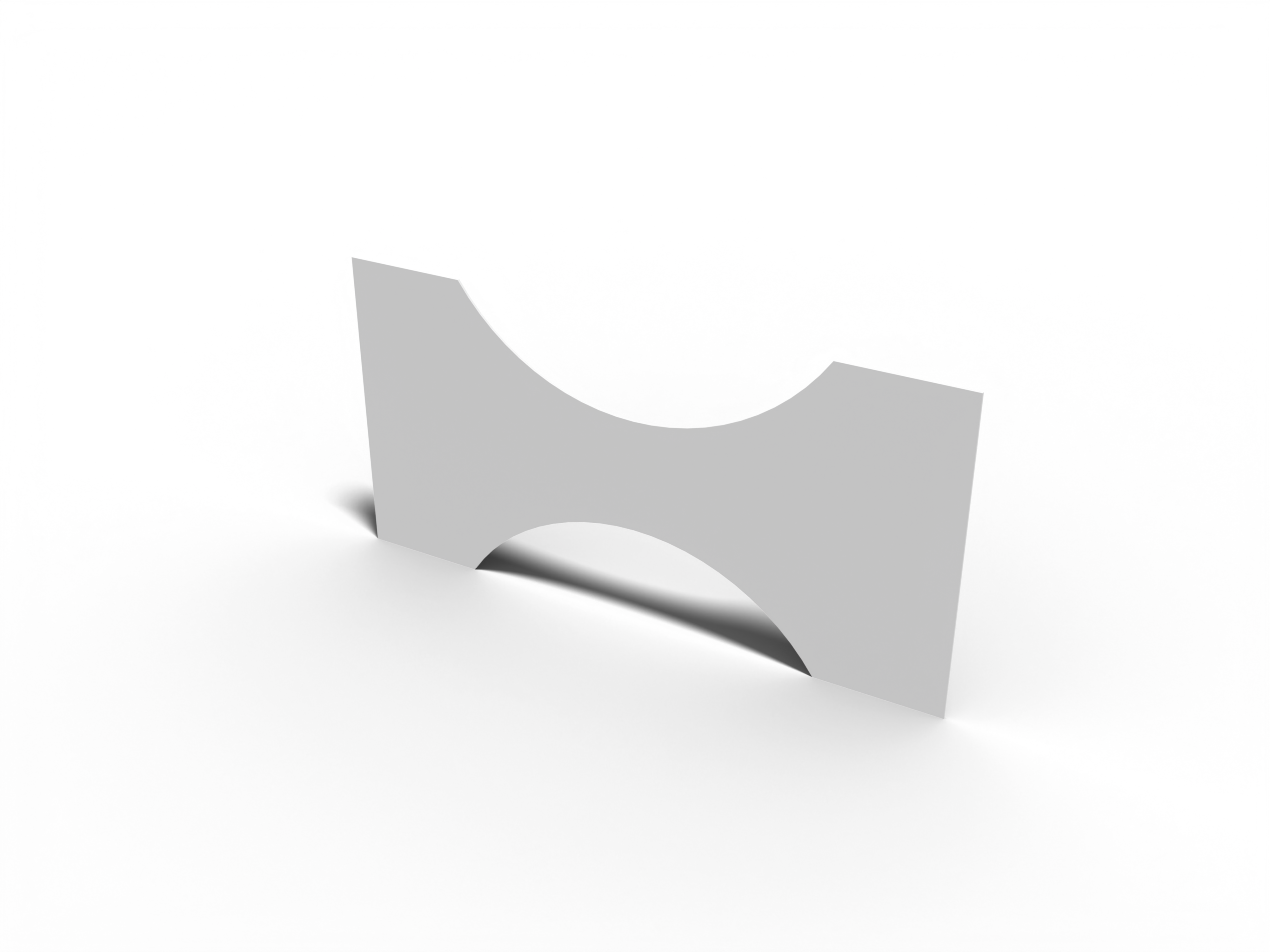 Double semi-circular arc card — White paperboard