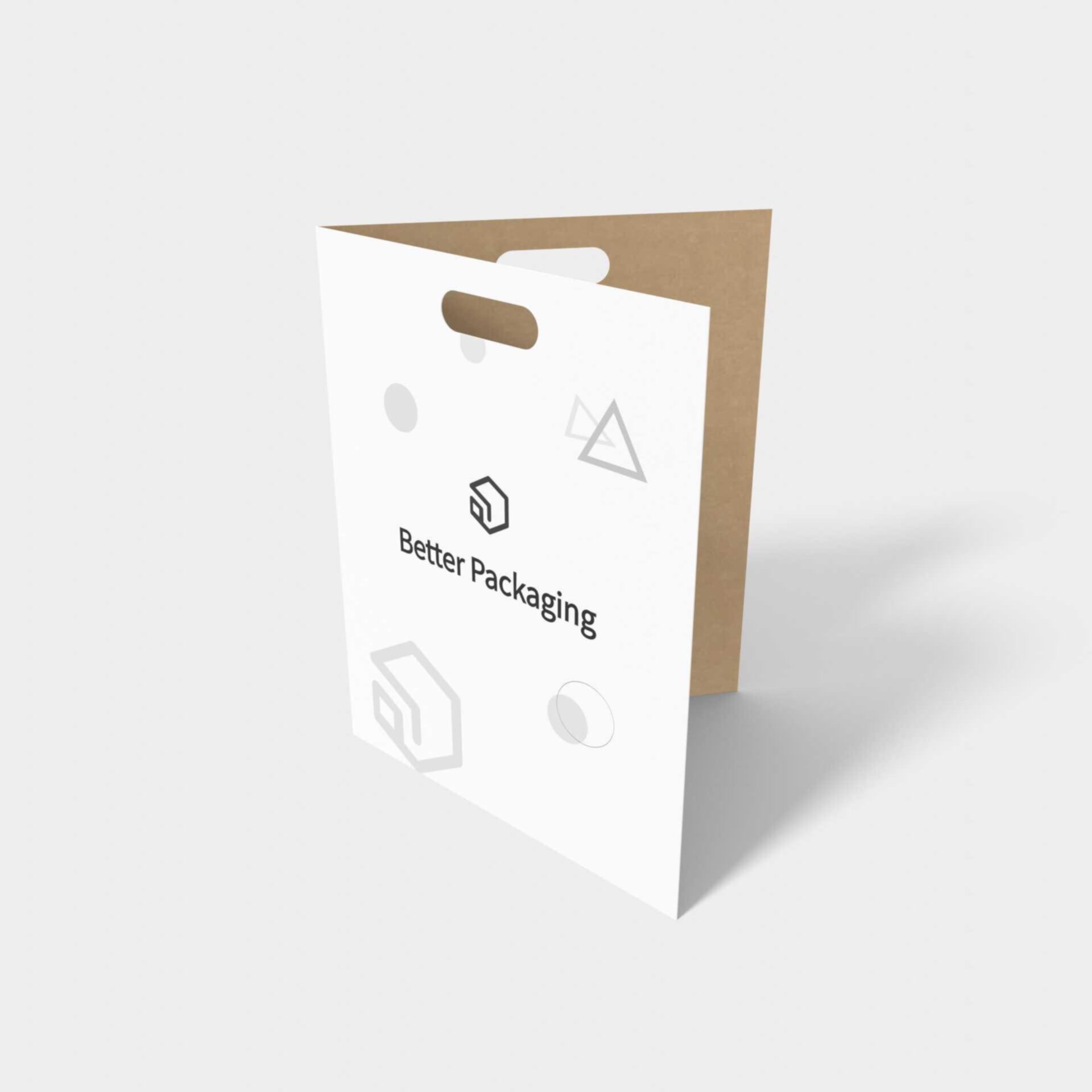 Folder with oval hole — White paperboard