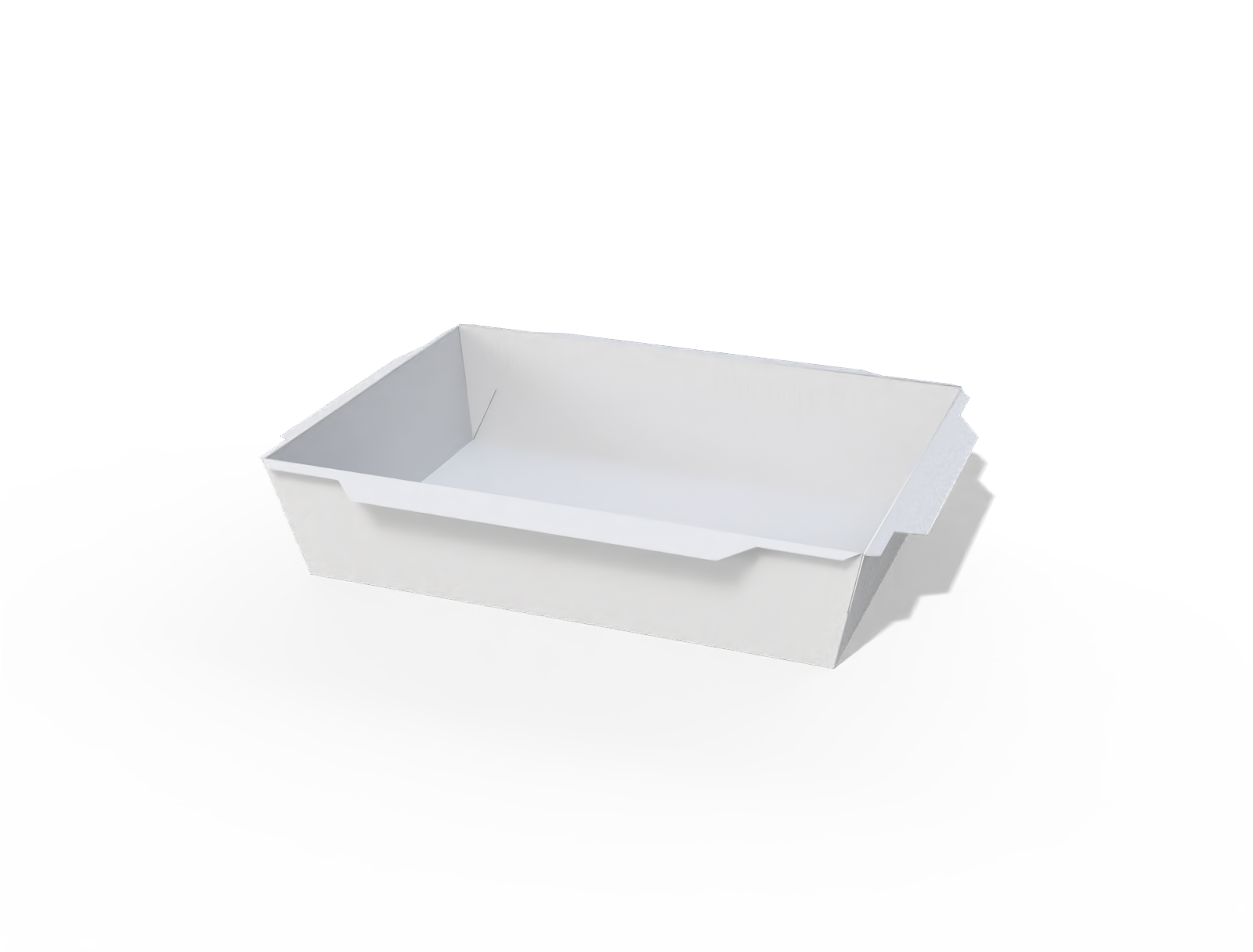 Fast food tray box — White paperboard