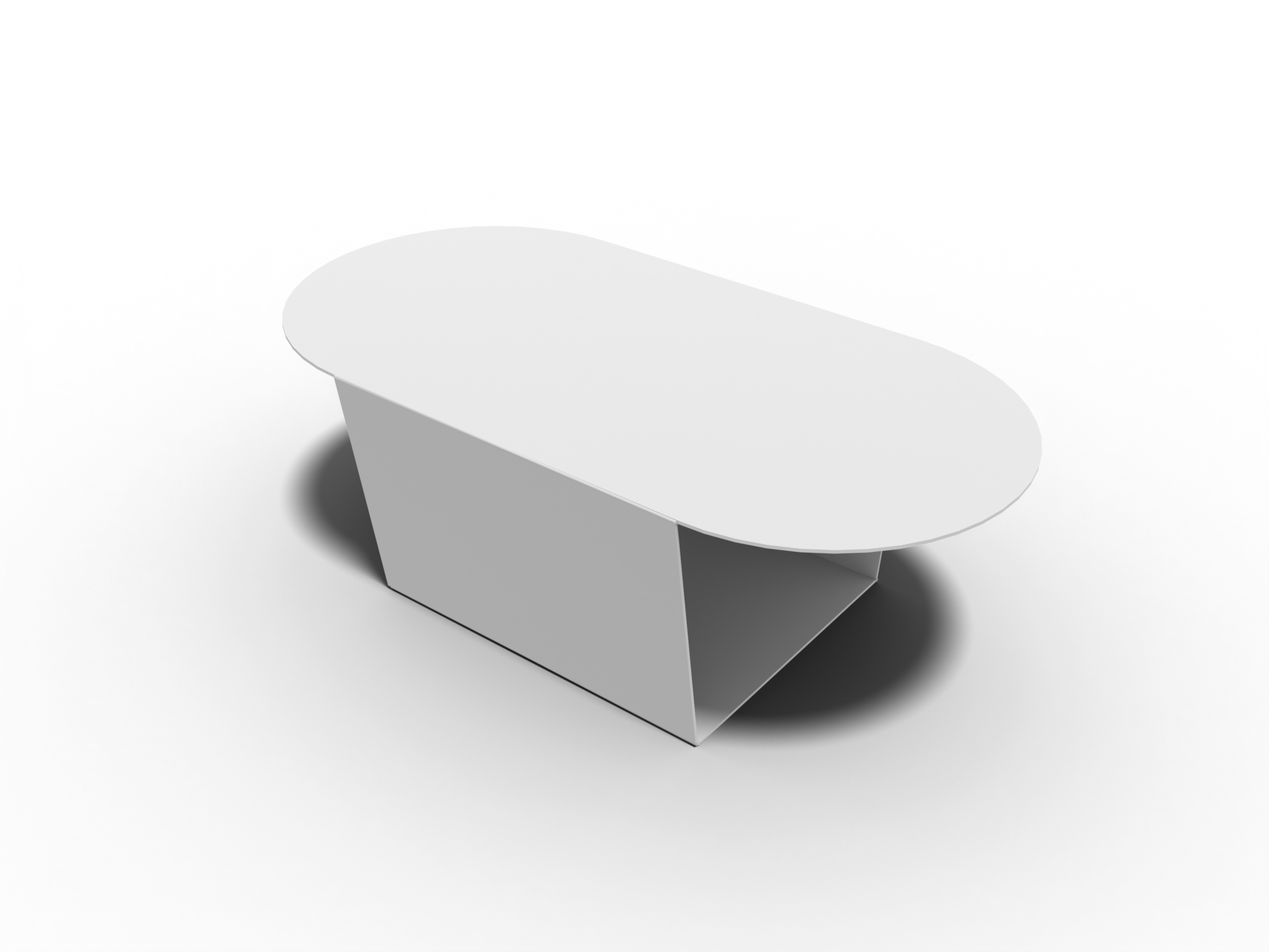 Trapezoidal rounded sleeve box — White paperboard