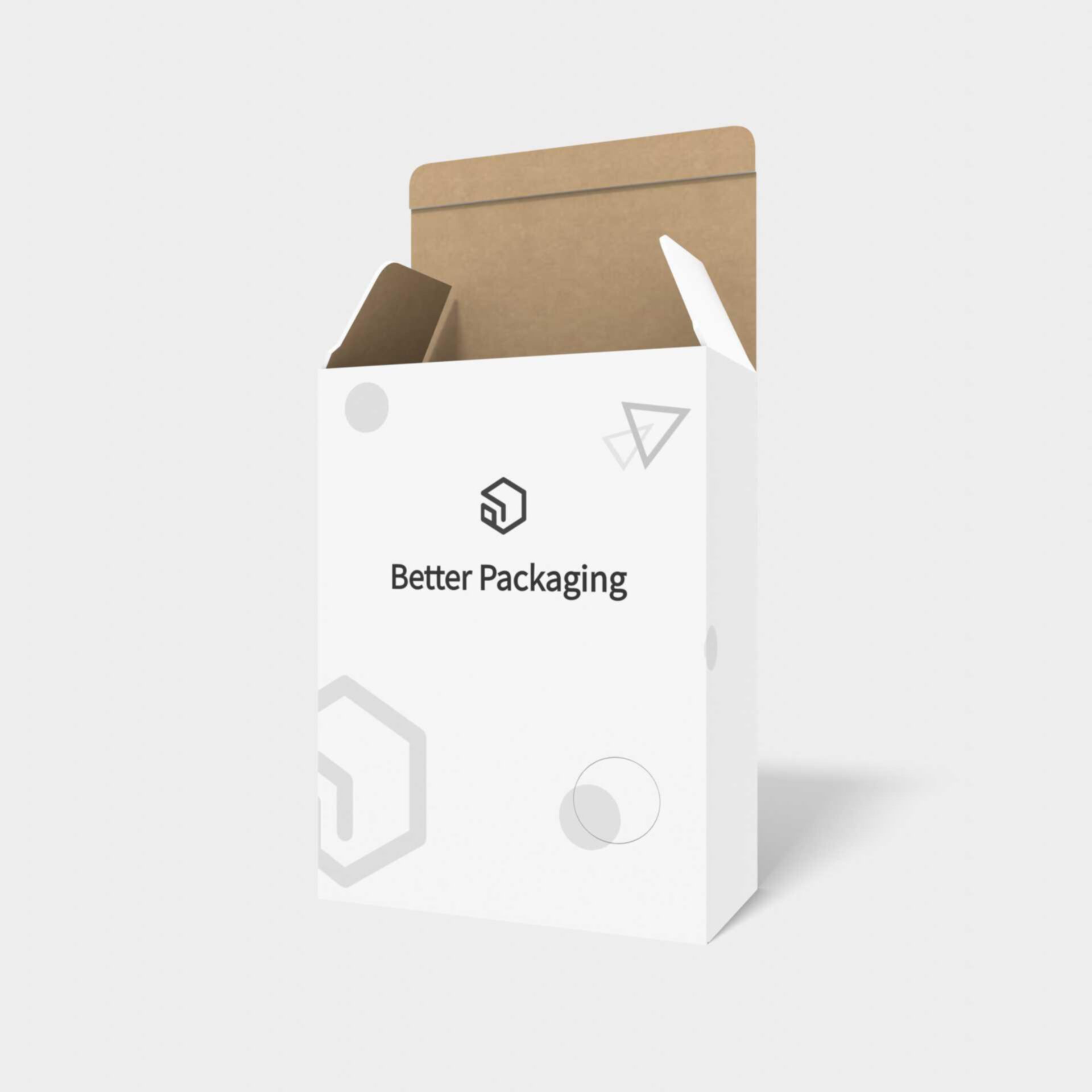 In-line boxes indentation in-line box tuck end — White paperboard