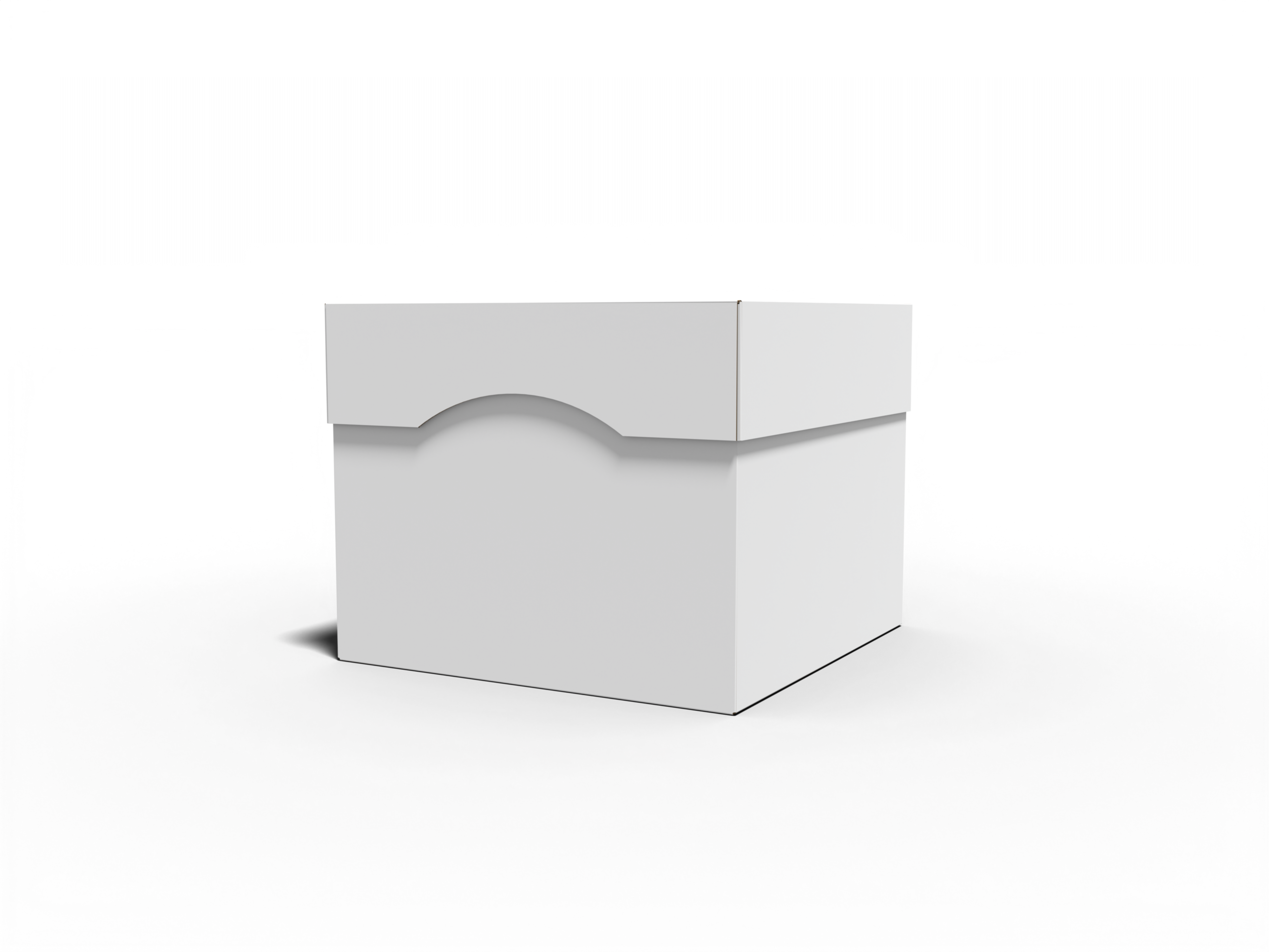Packaging boxes with lid arc edge — E-flute corrugated board