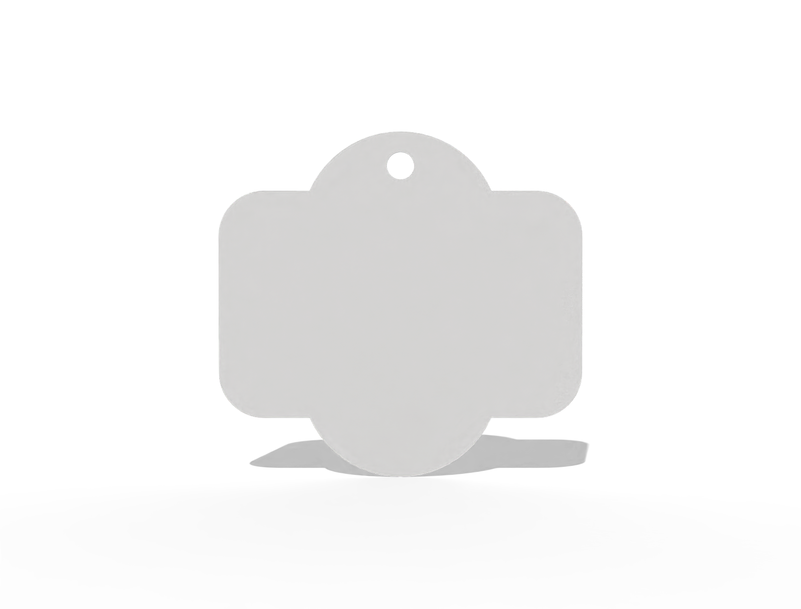 Polygonal label — White paperboard