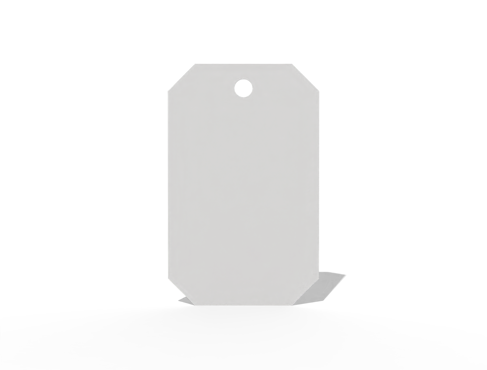 Rectangular chamfers gift label — White paperboard