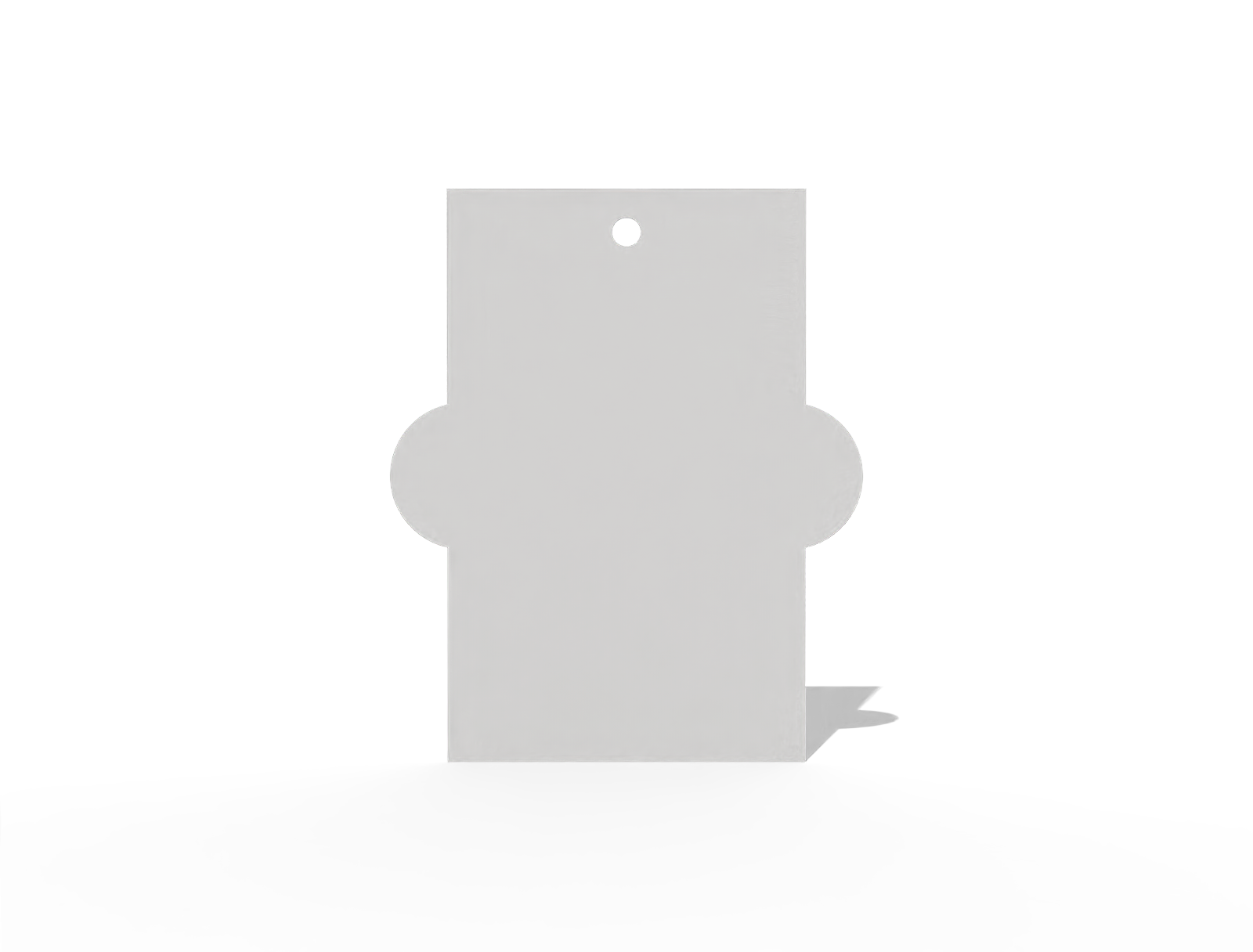 Rectangular with semicircle tag — White paperboard