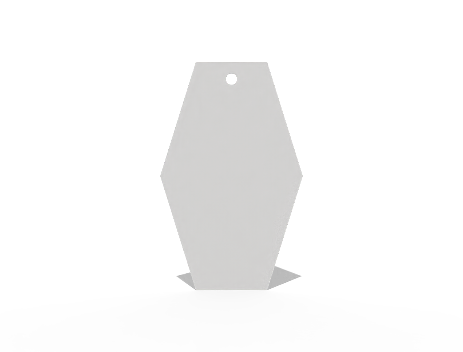 Hexagonal hang tag — White paperboard