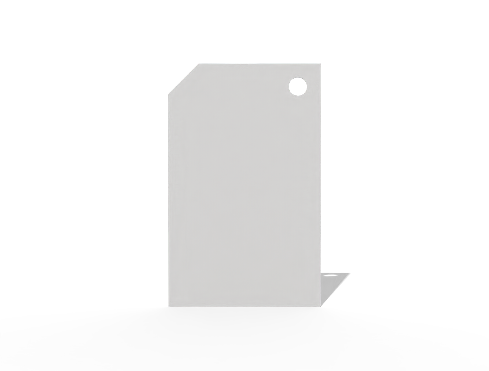 Rectangular chamfers tag — White paperboard