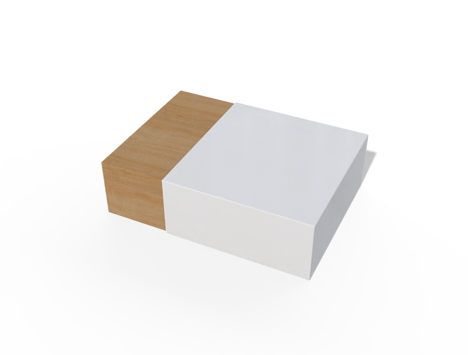 Wood food box with paper sleeve — White paperboard