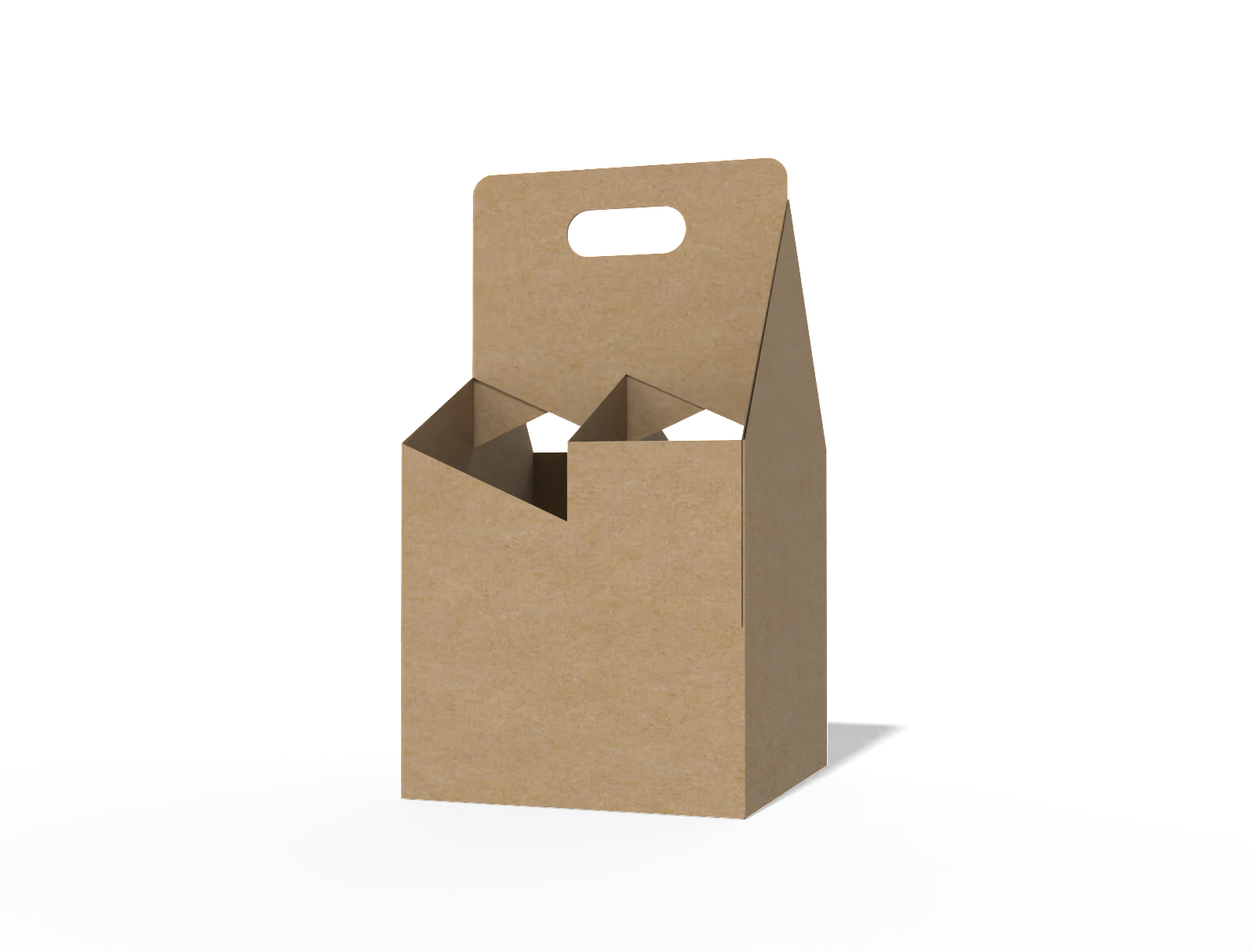 FEFCO 0723 4-pack carrier box — E-flute corrugated board