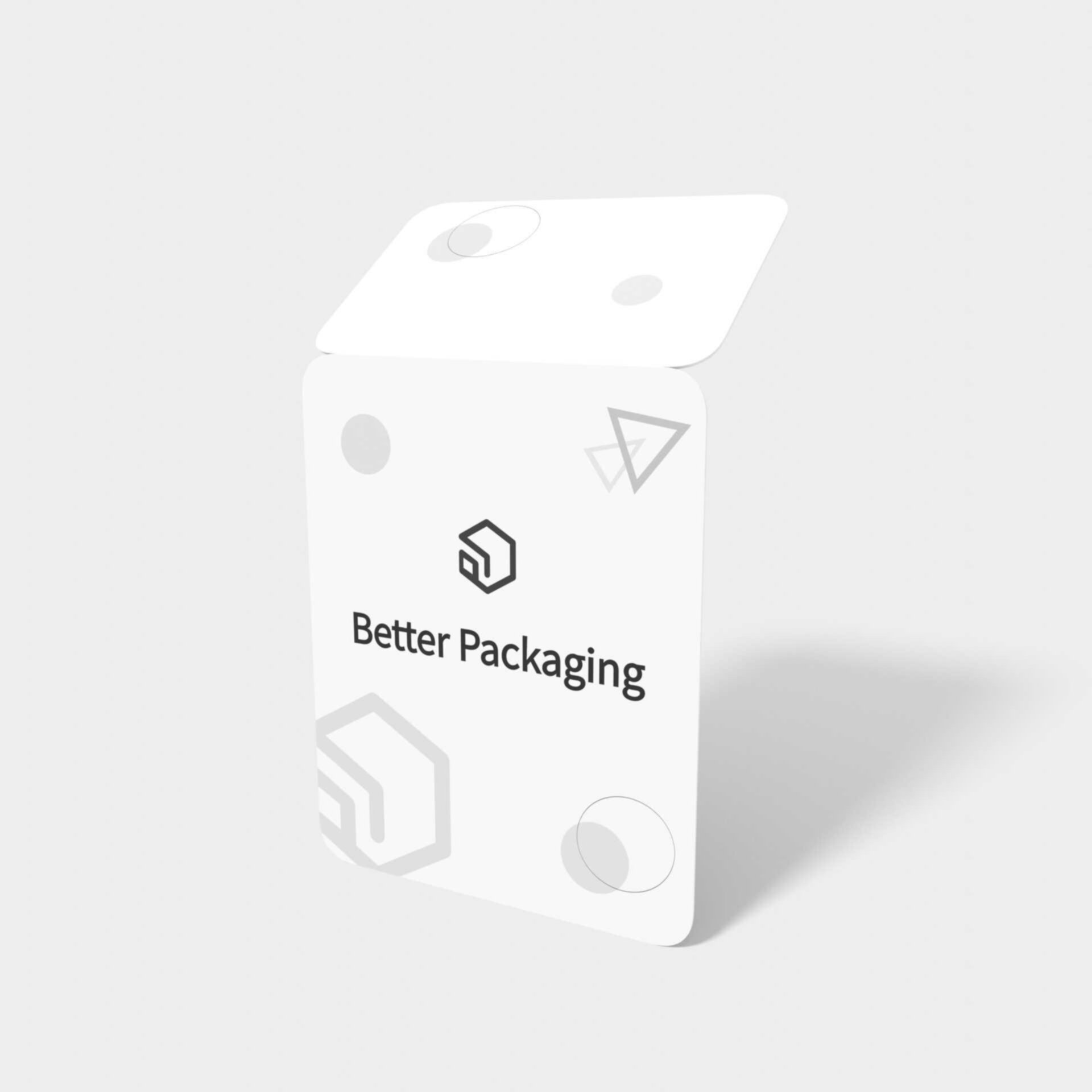 Square half-folded card — White paperboard
