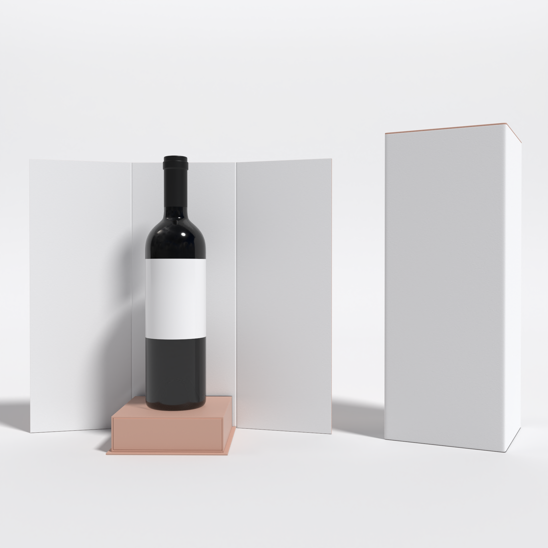 Wine box with inserts wine bottles wine bottle — White paperboard