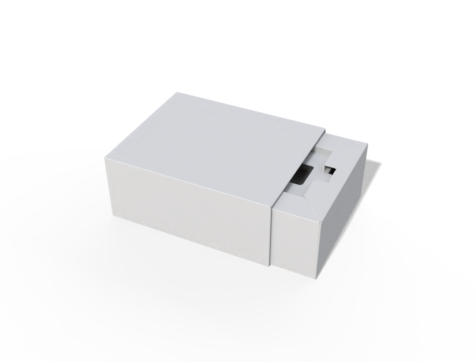 Gift drawer style boxes with insert — White paperboard