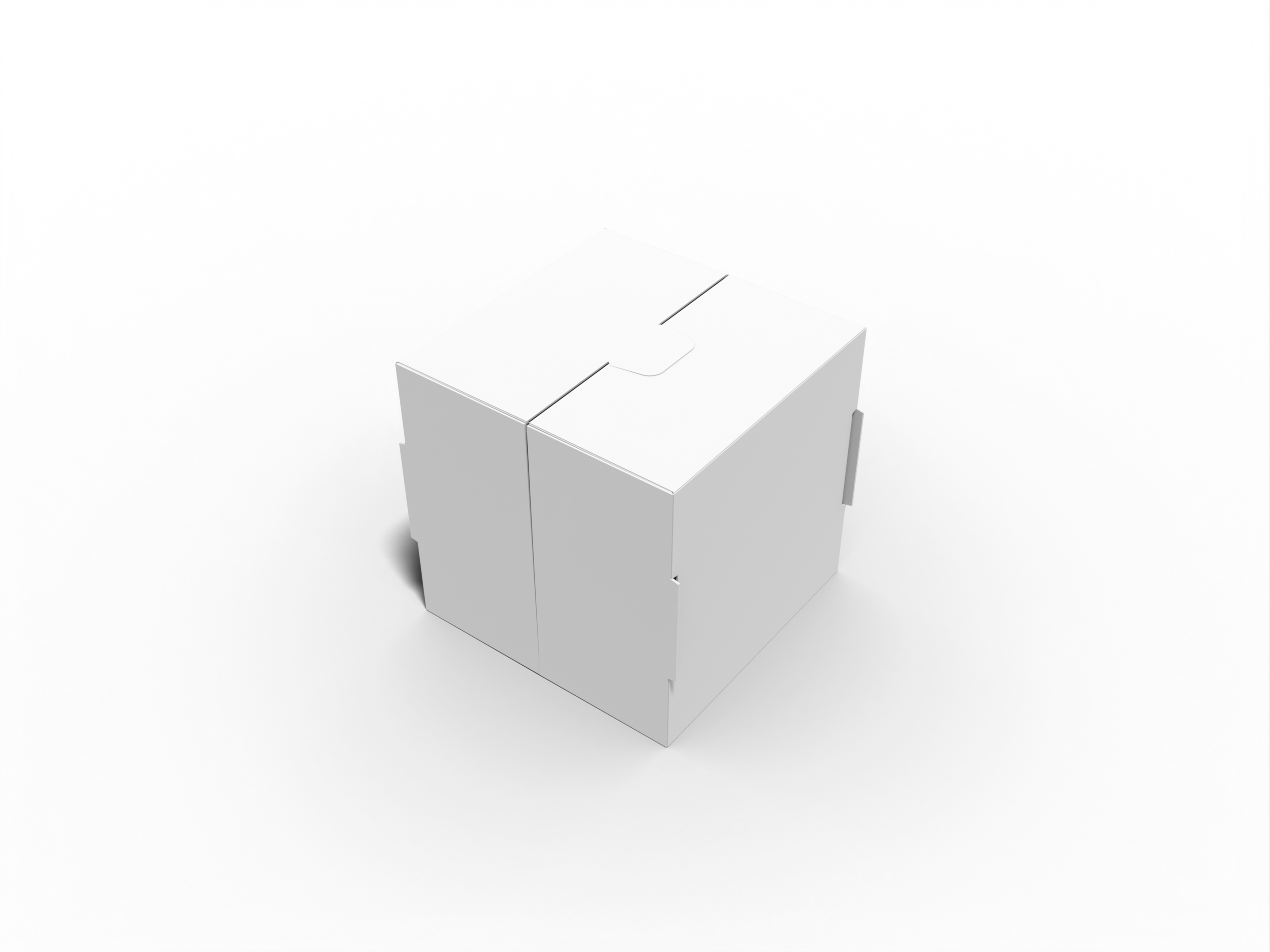 Packaging folding paper box double open — White paperboard