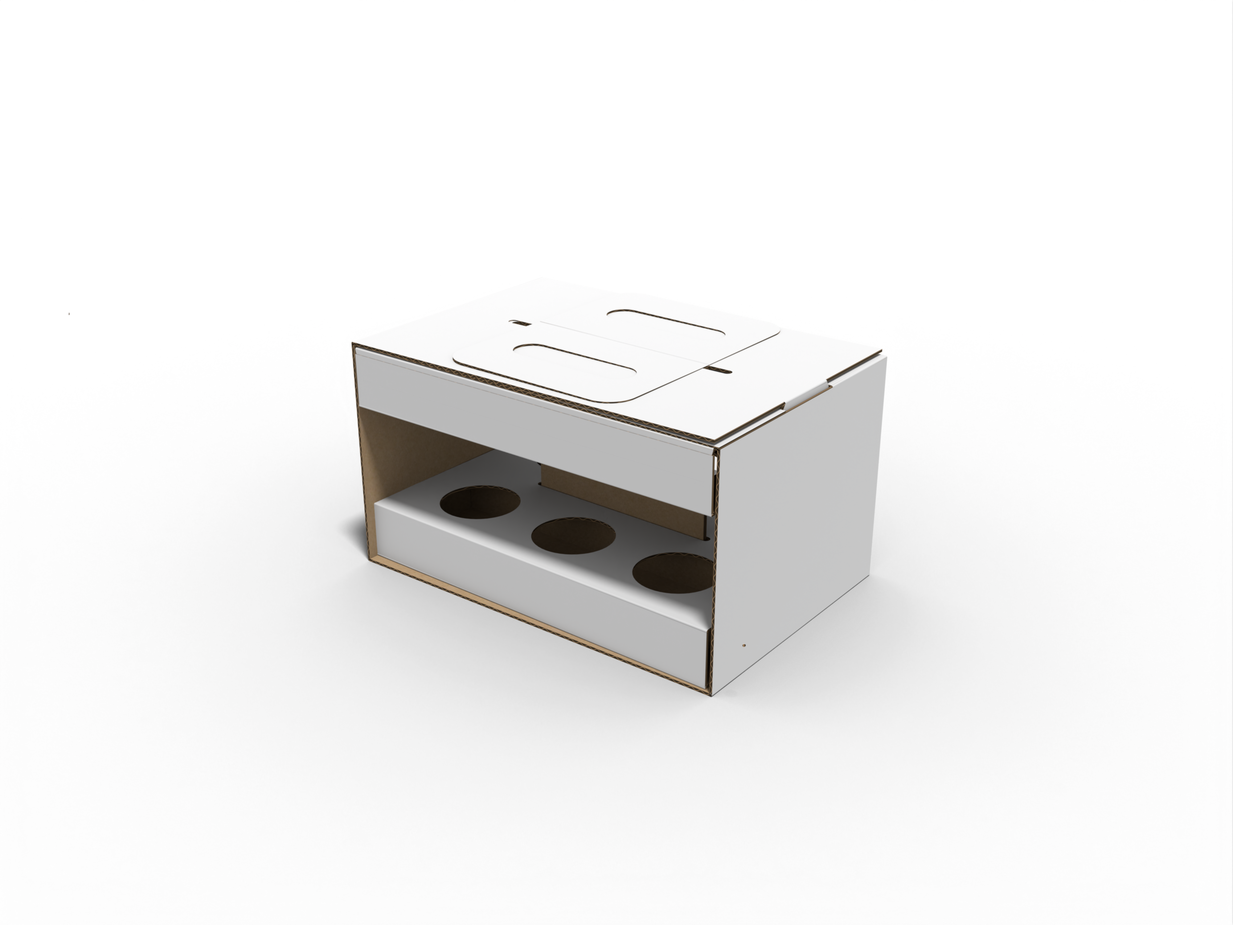 6 botttles carrier box with handle inserts handle — Corrugated board