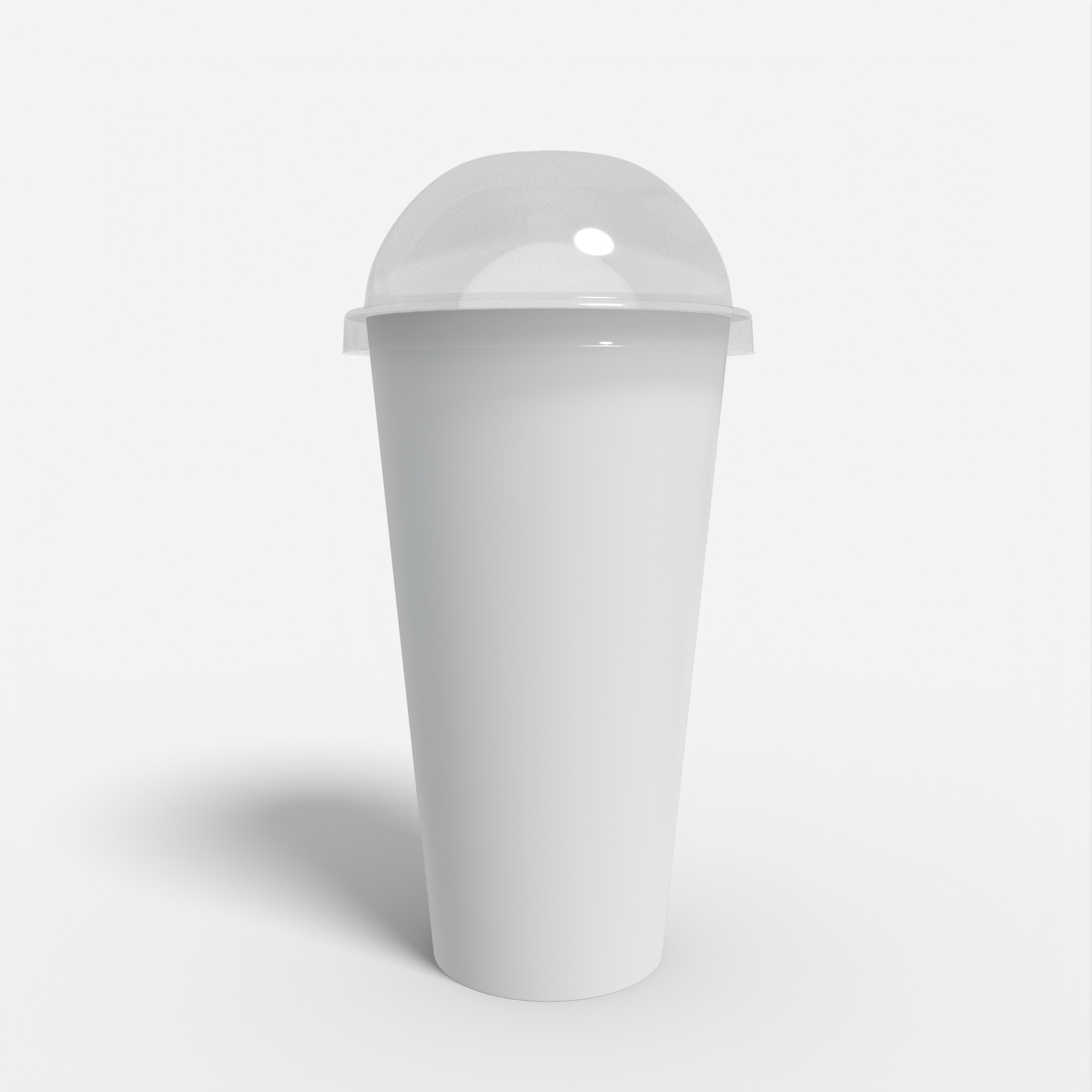 Drinking cup with dome cap — Glossy plastic