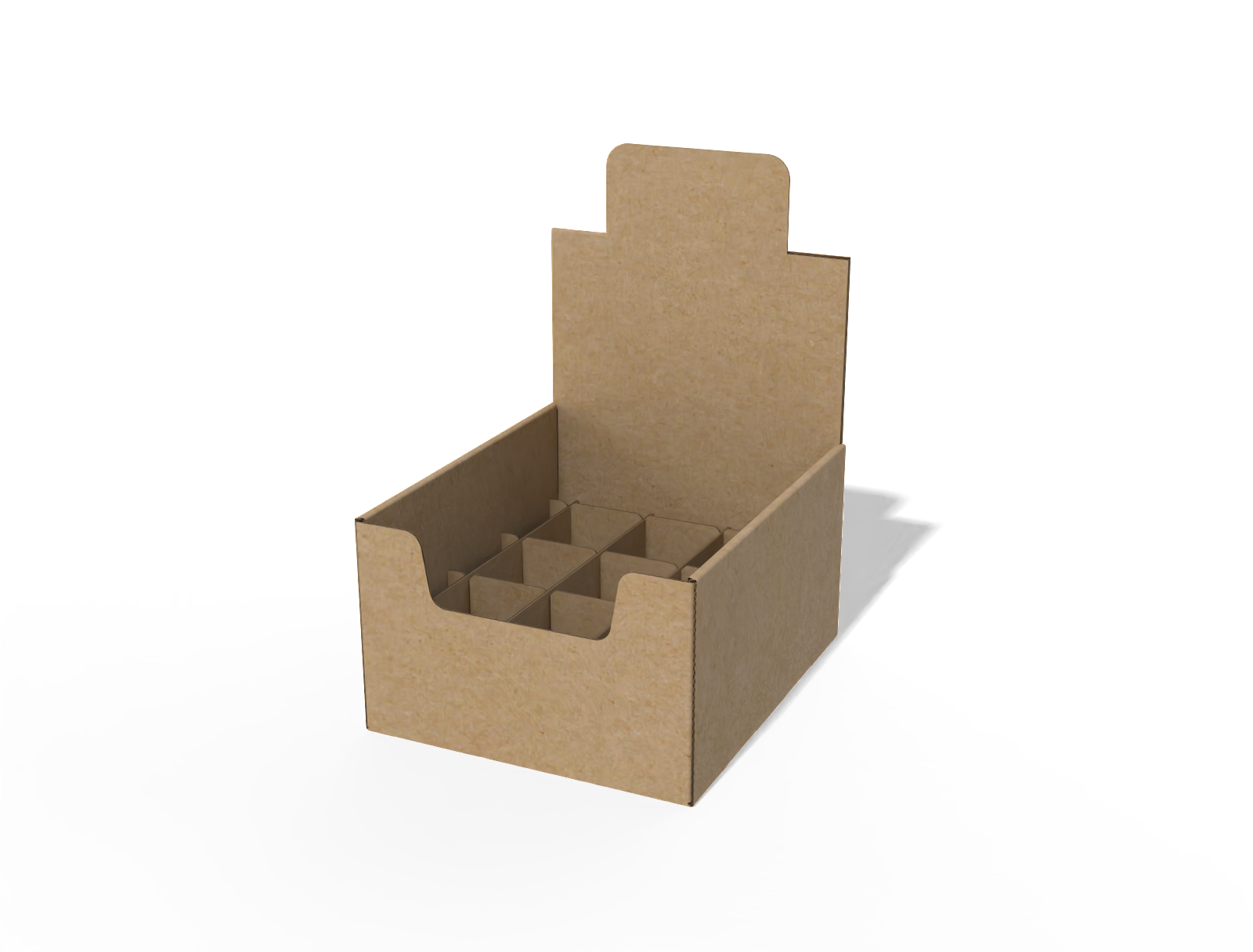 Display box with 9 slots — E-flute corrugated board