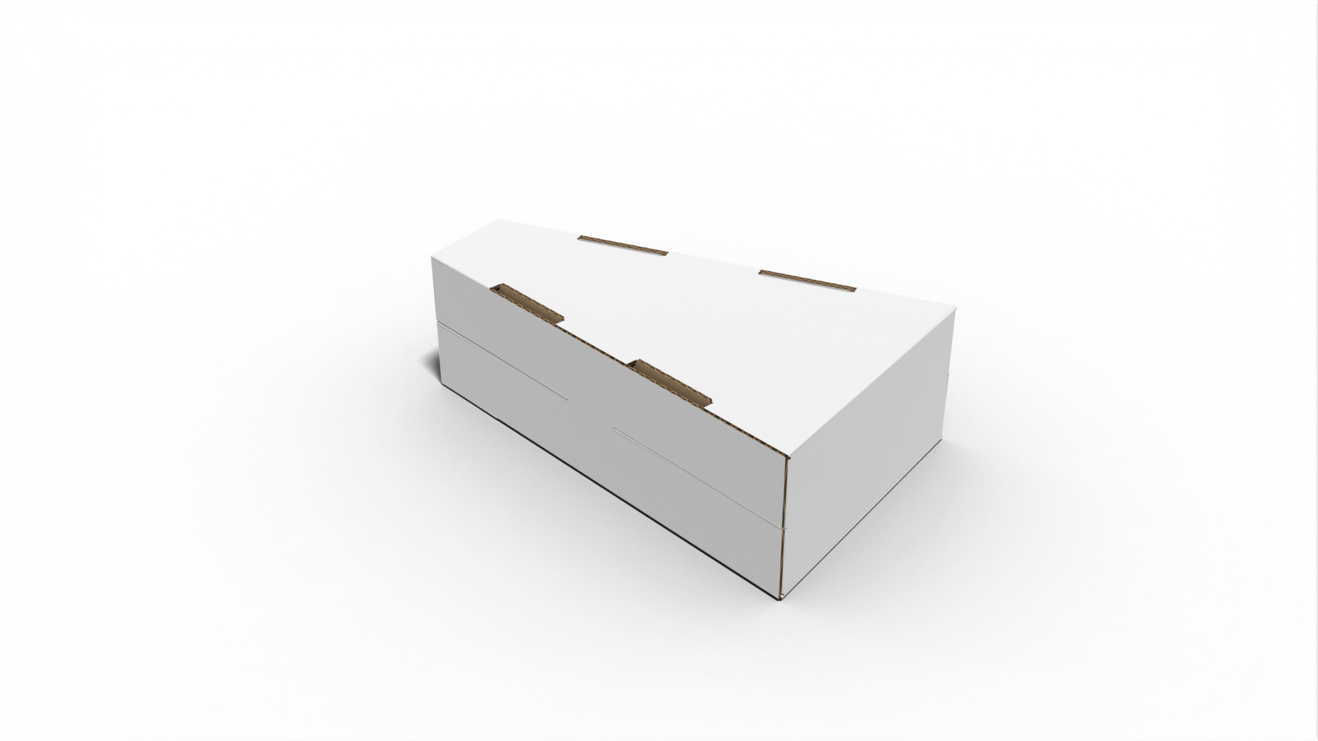Triangle folio side plug — Corrugated board