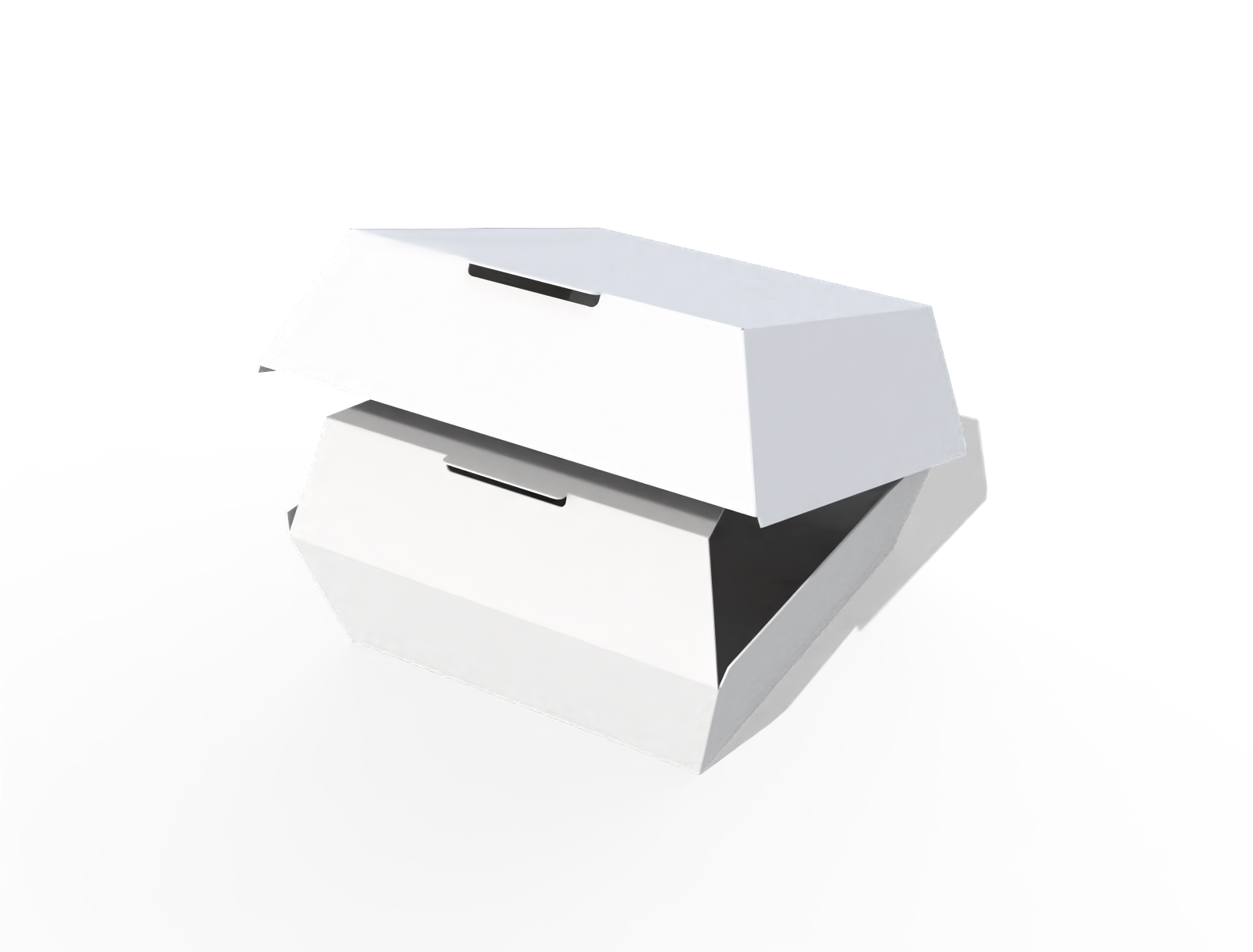 Burger box — White paperboard