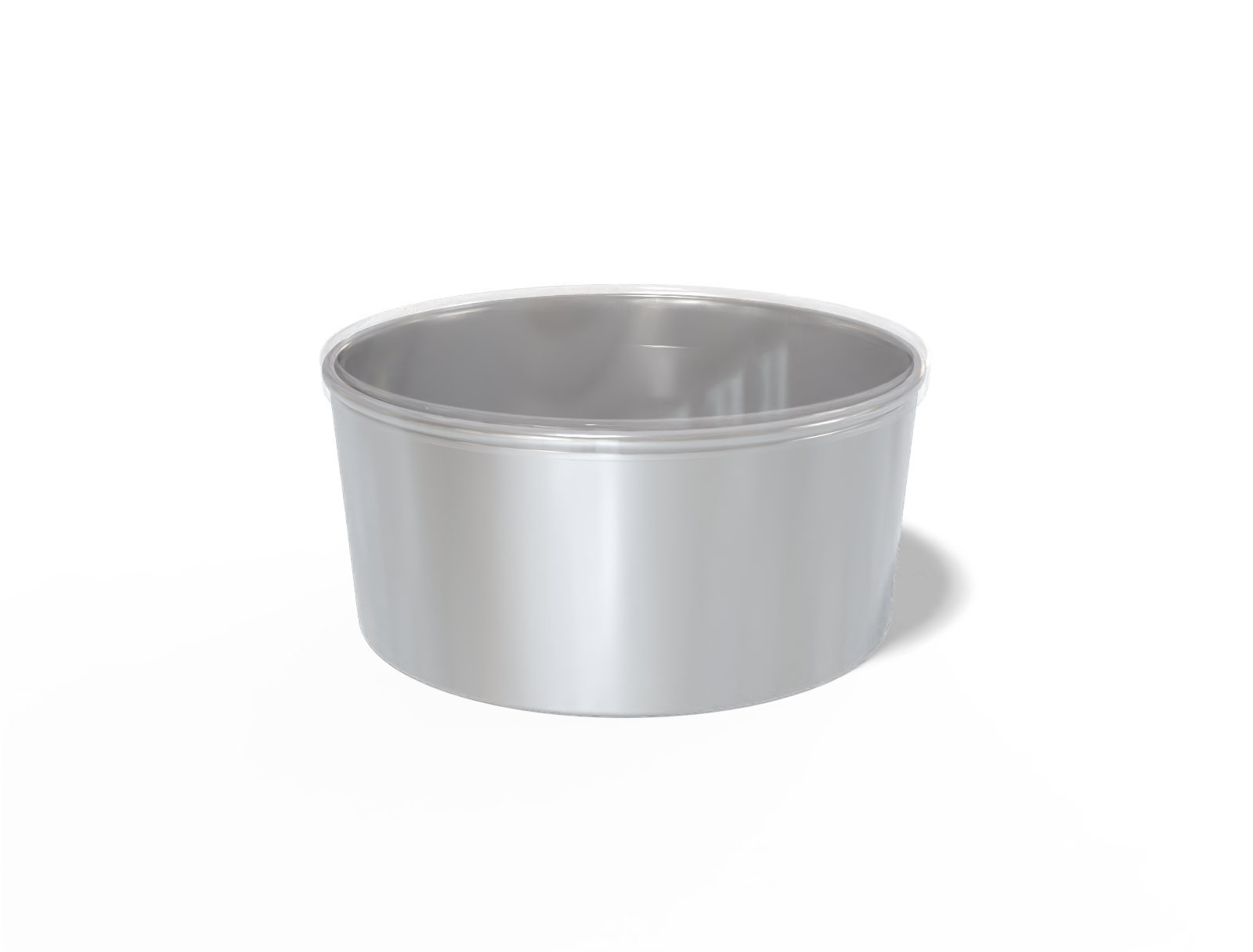 Round tin can — Glossy metal