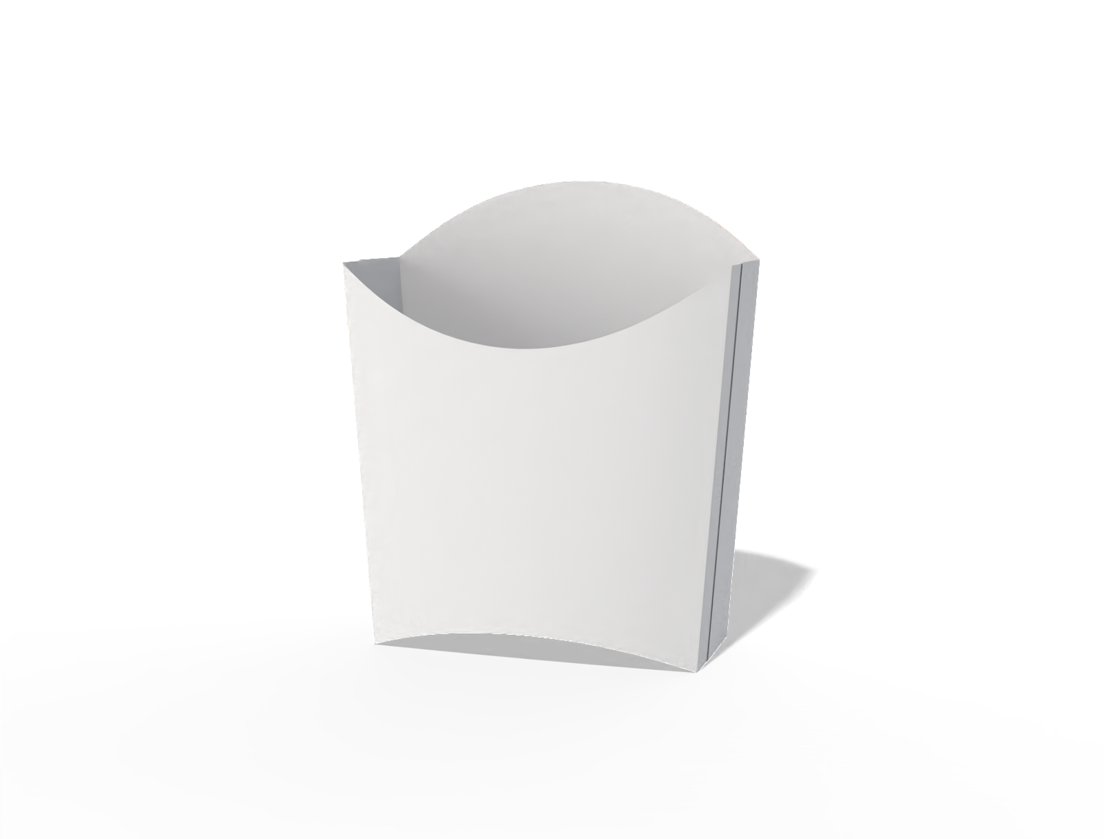 French fries container — White paperboard