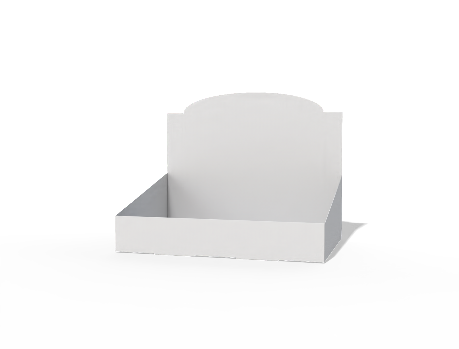 Bevel display box — White paperboard