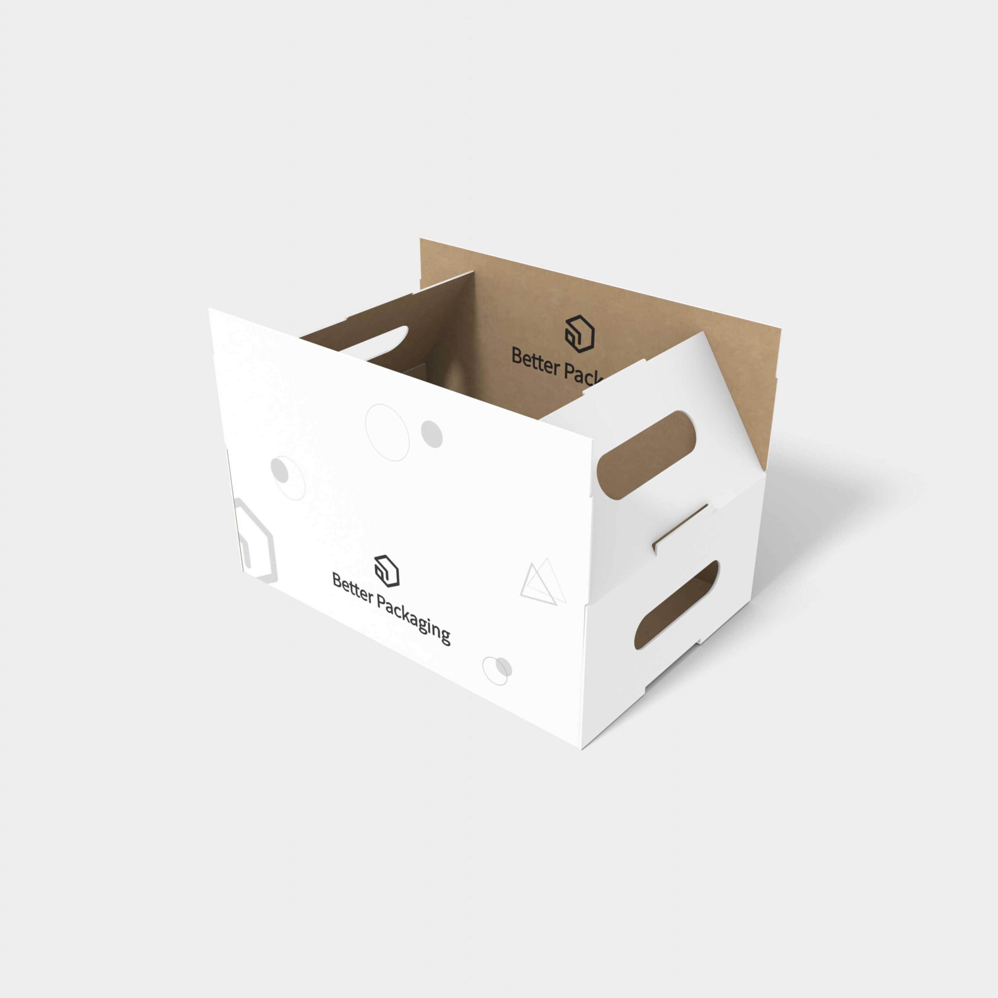 Portable lock inserts flip top boxes — E-flute corrugated board