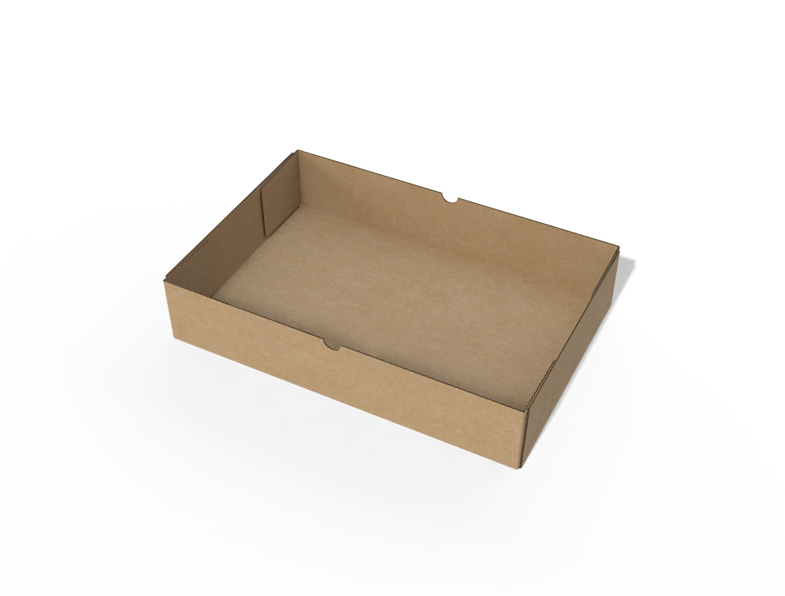 FEFCO 0450 foldable 4-corner tray box — E-flute corrugated board