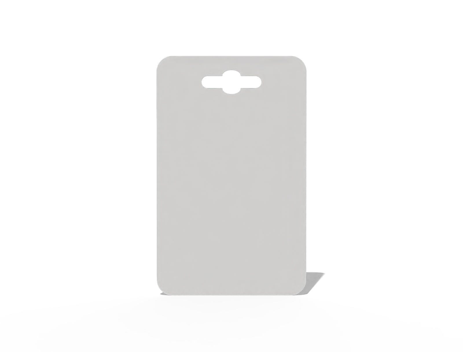 Tag with arc single hole — White paperboard
