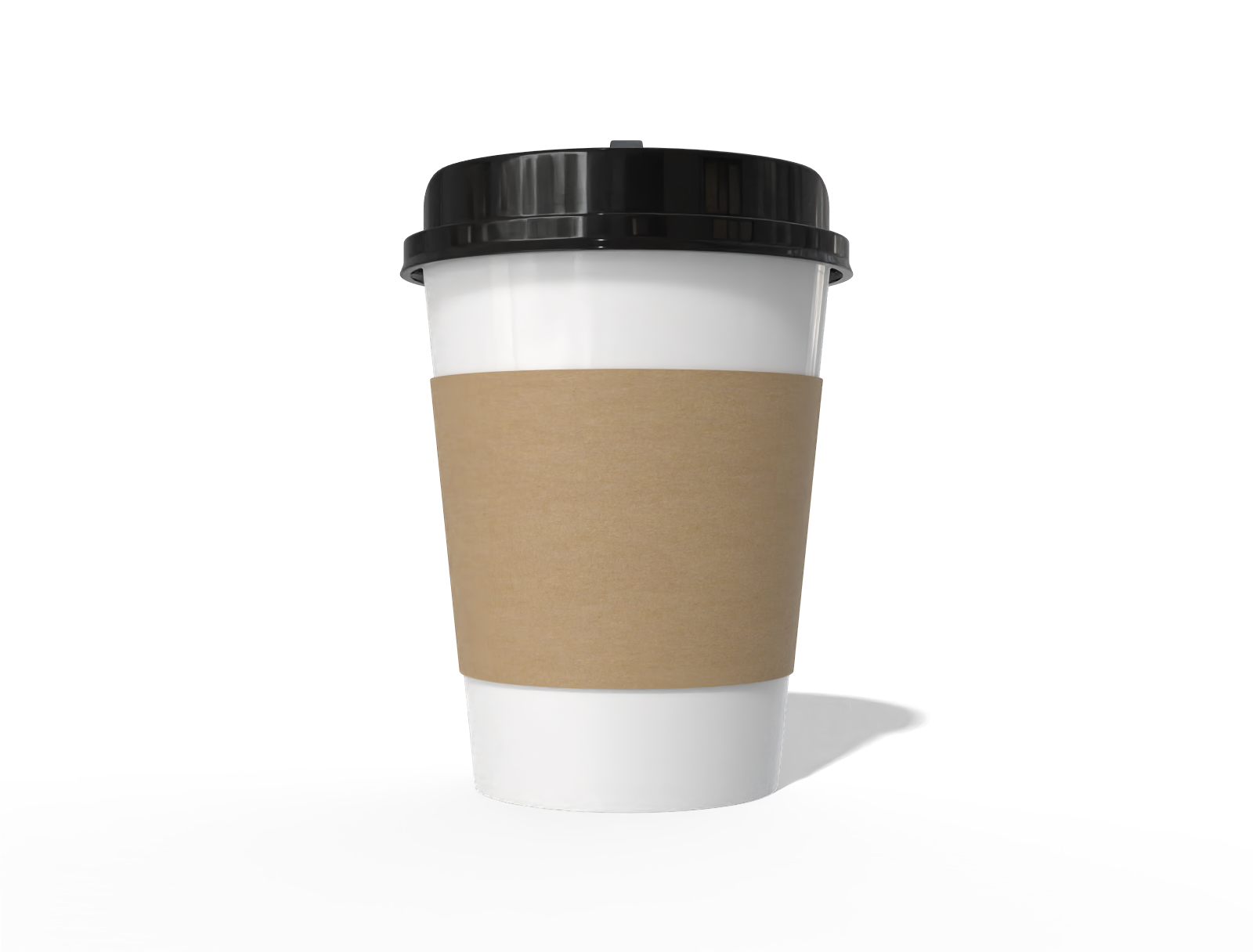 400 ml paper coffee cup with sleeve — Kraft