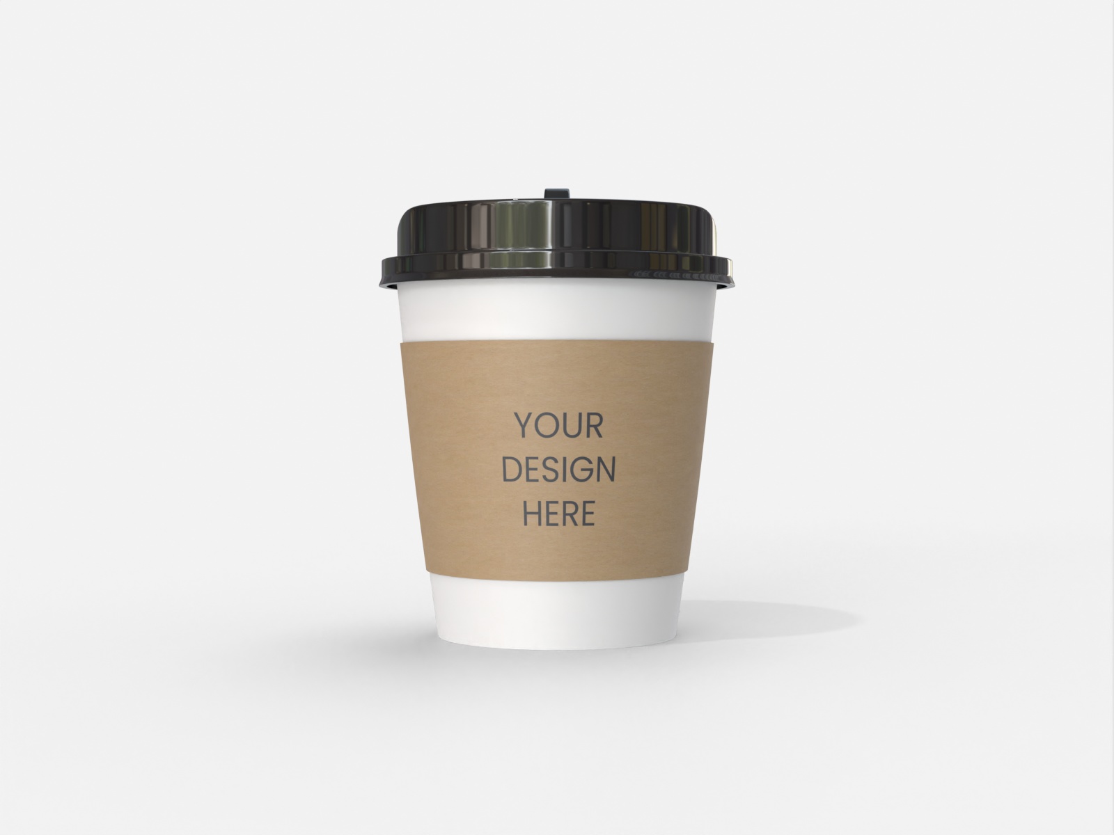 Paper coffee cup with sleeve — Kraft