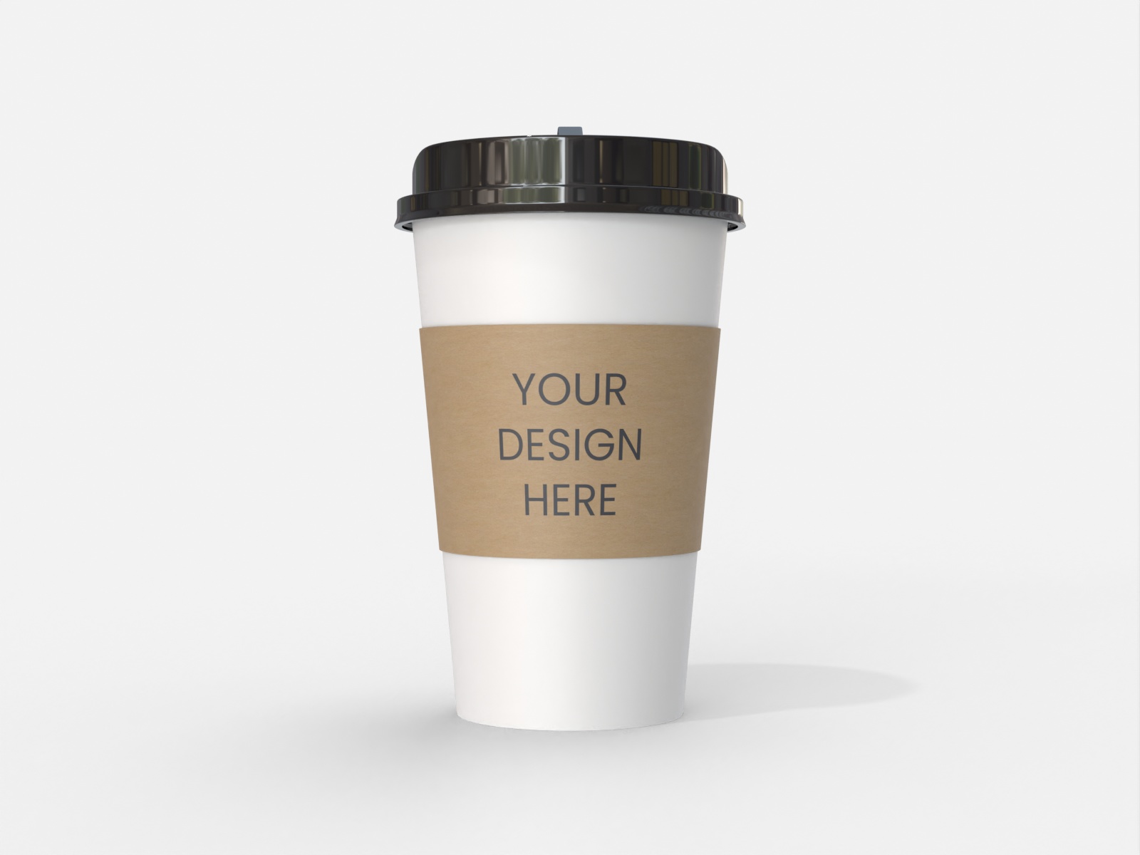 Paper coffee cup with sleeve — Kraft