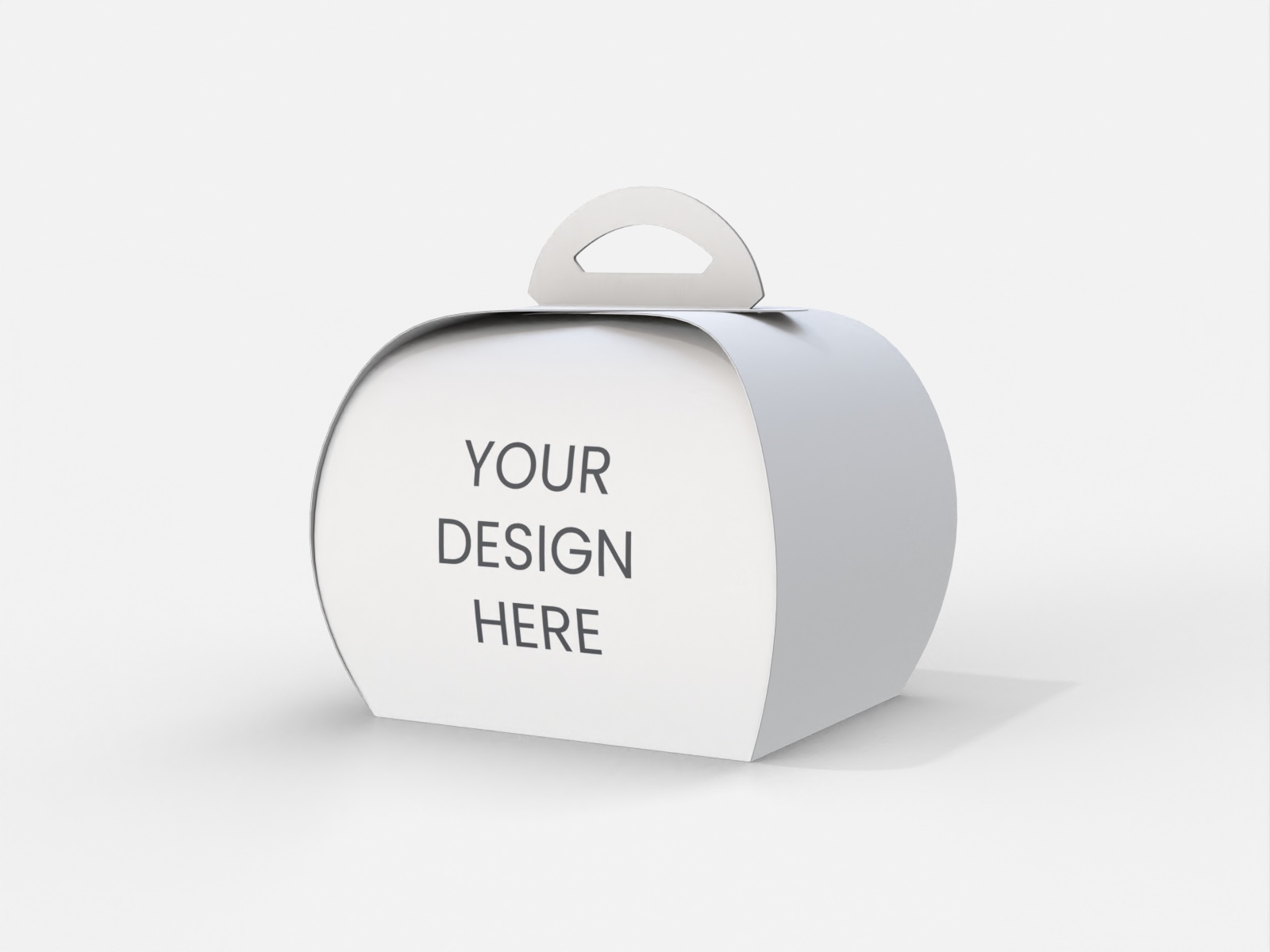 Cake boxes carton with handle — White paperboard