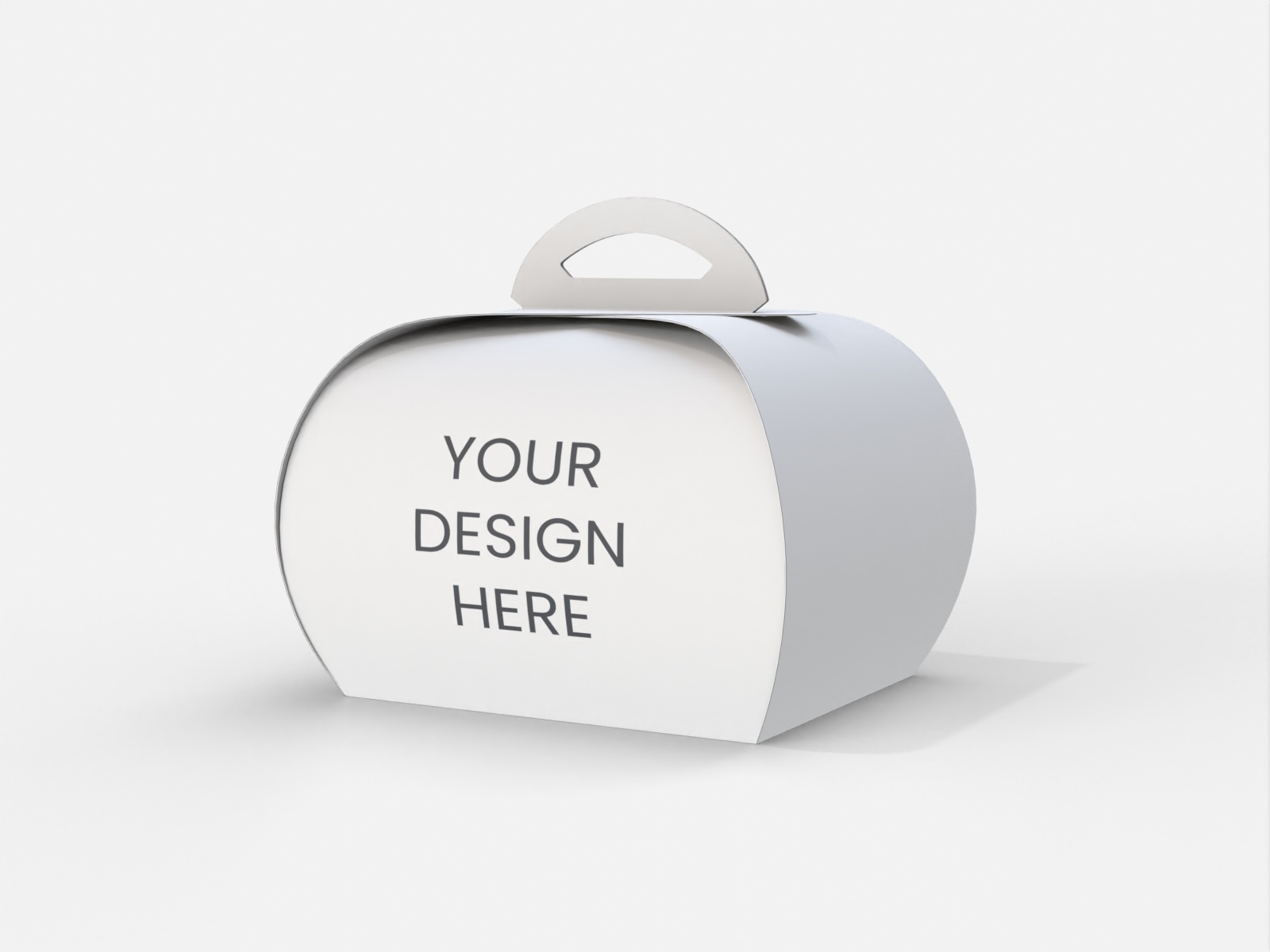 Cake boxes carton with handle — White paperboard