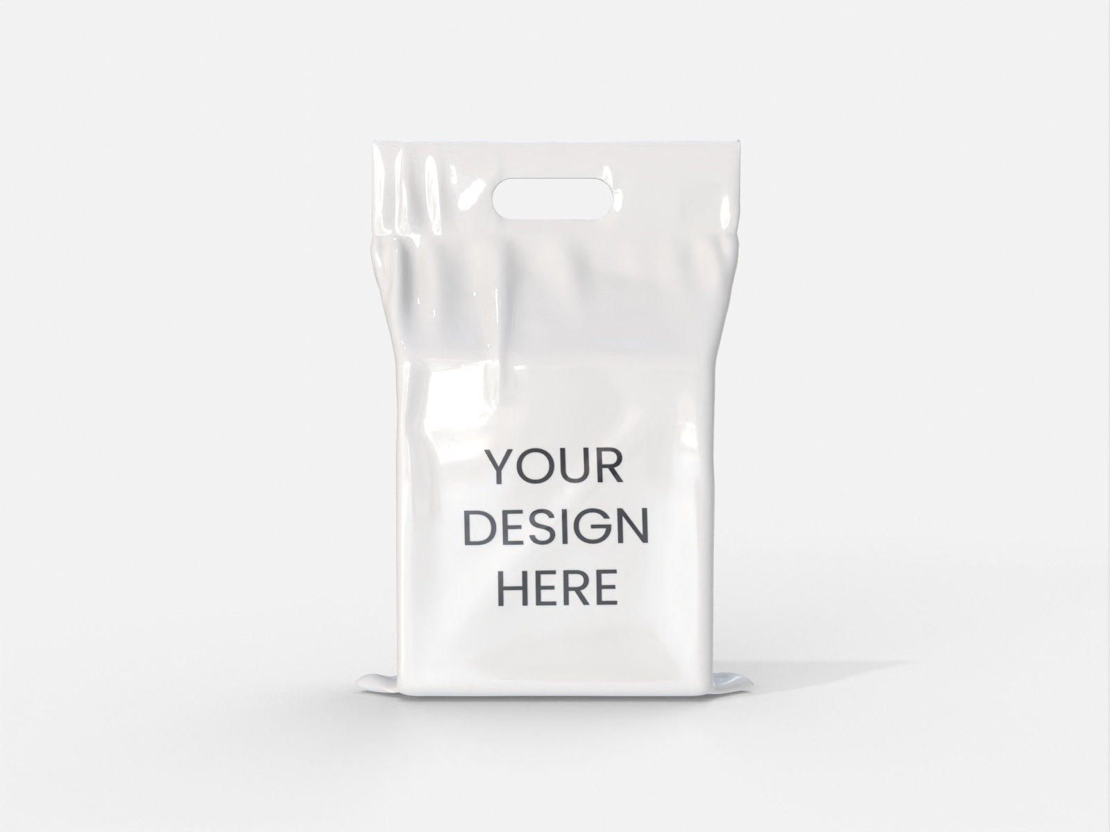 Plastic bag with handle — Glossy plastic