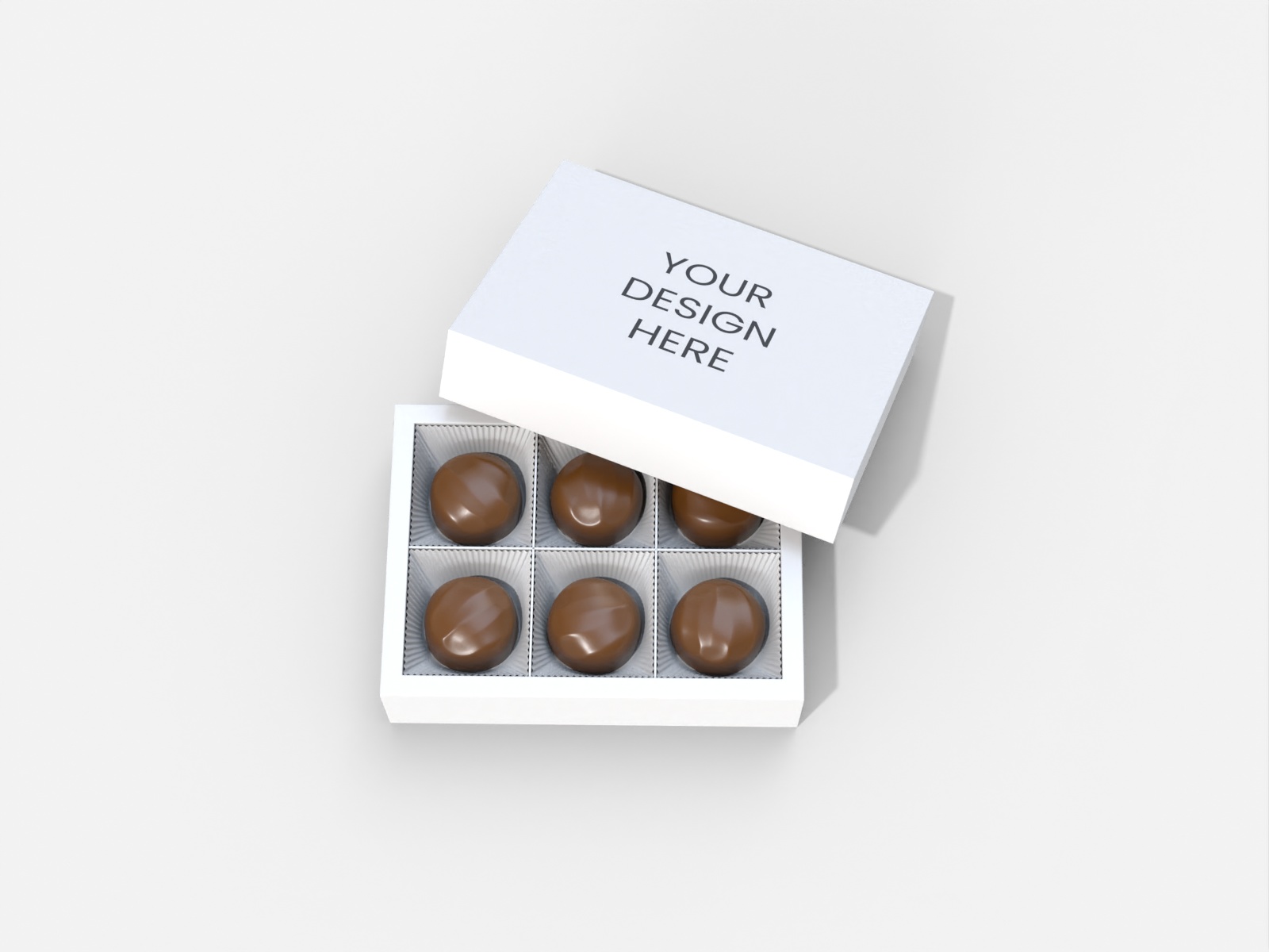 Chocolate box with lid — White paperboard