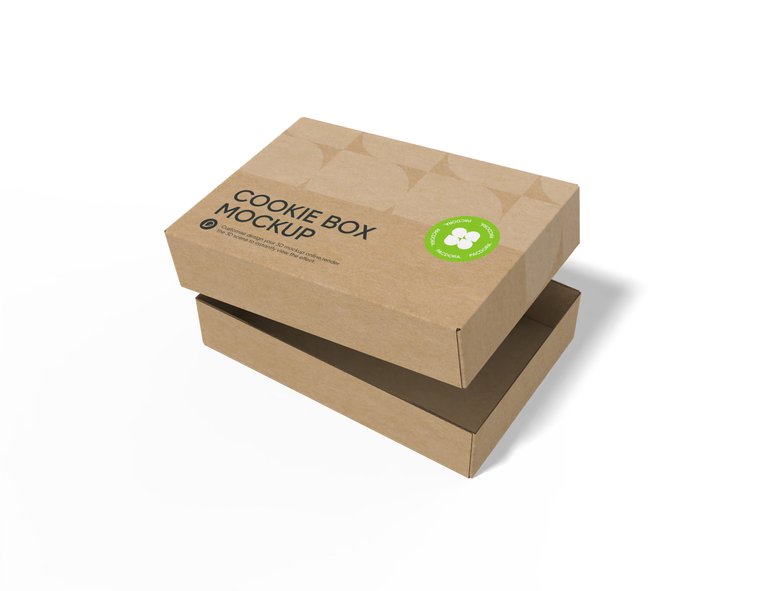 Maqueta de caja de zapatos FEFCO 0300 con tapa — E-flute corrugated board