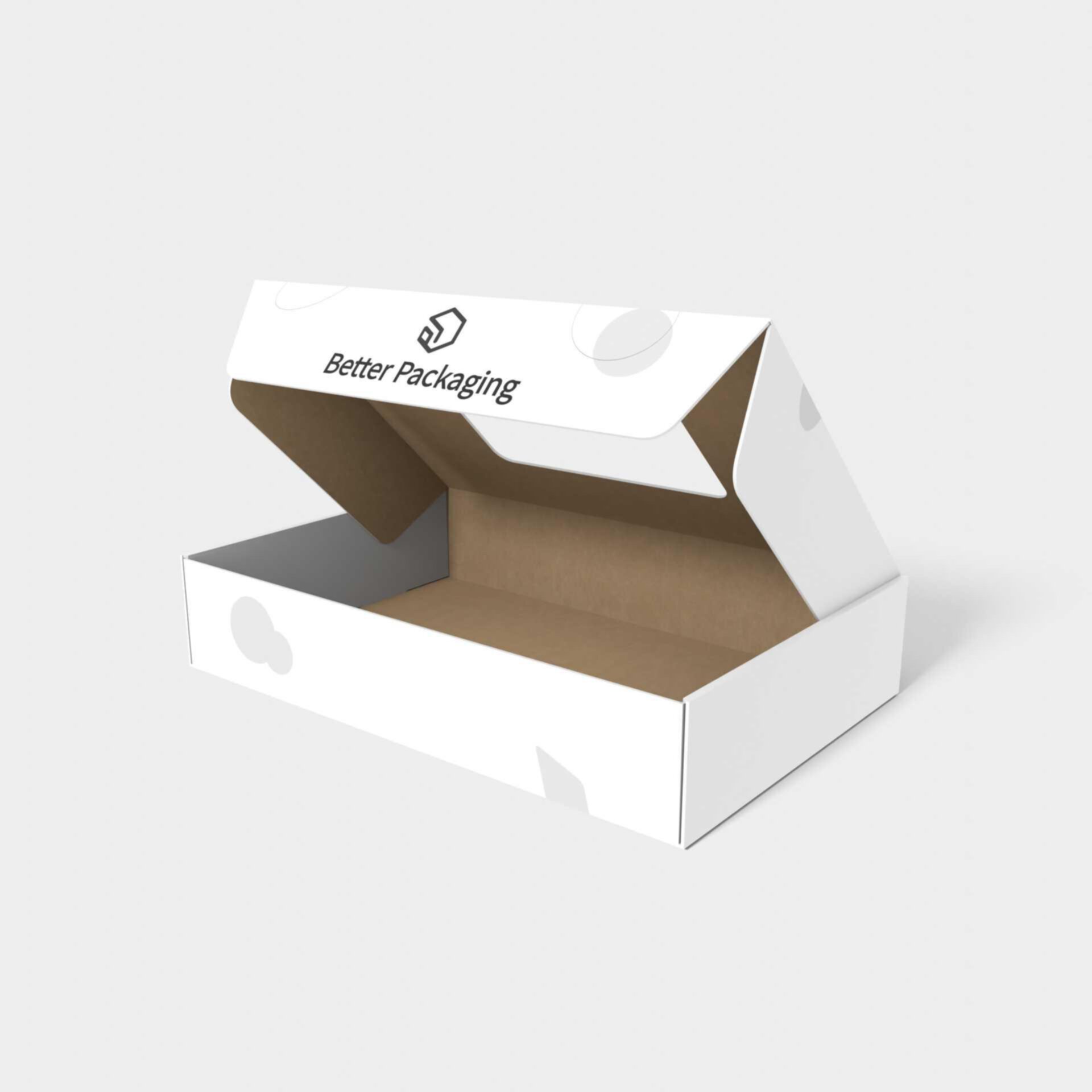 Mailer box with window — E-flute corrugated board