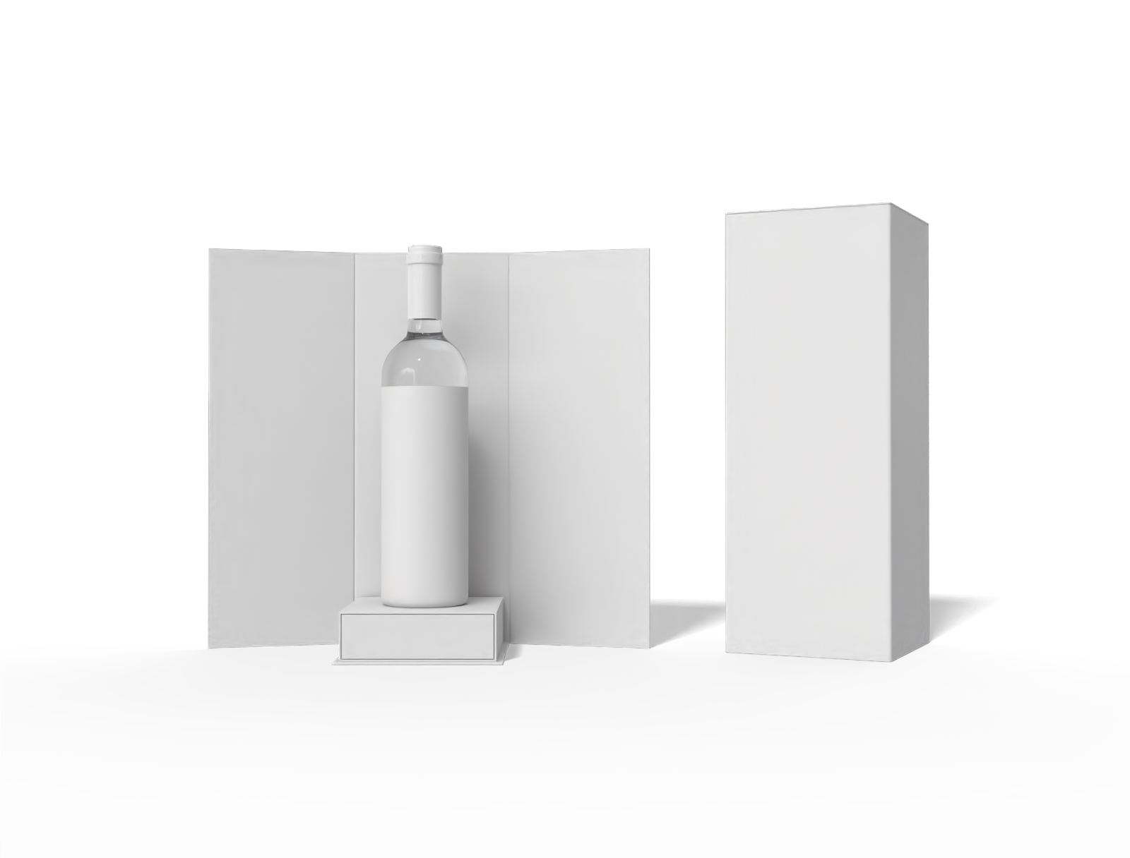 Wine bottle with box — Glossy glass